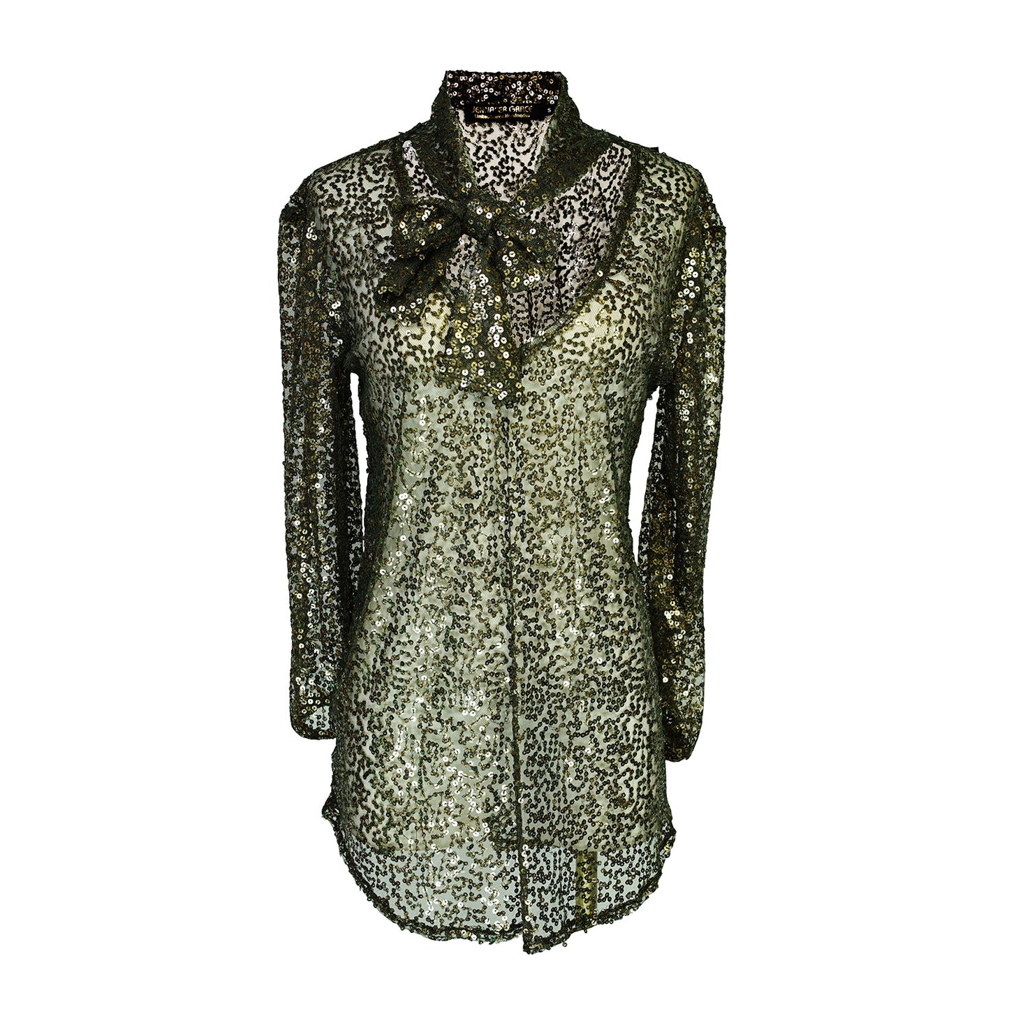 Haze Sequin Tie Front Blouse