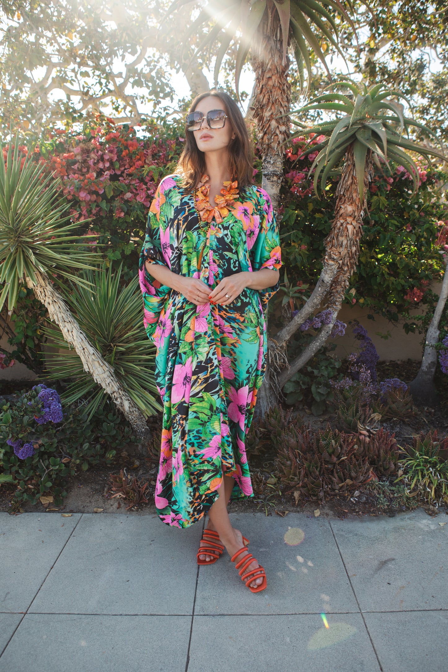 Hibiscus Forest Caftan