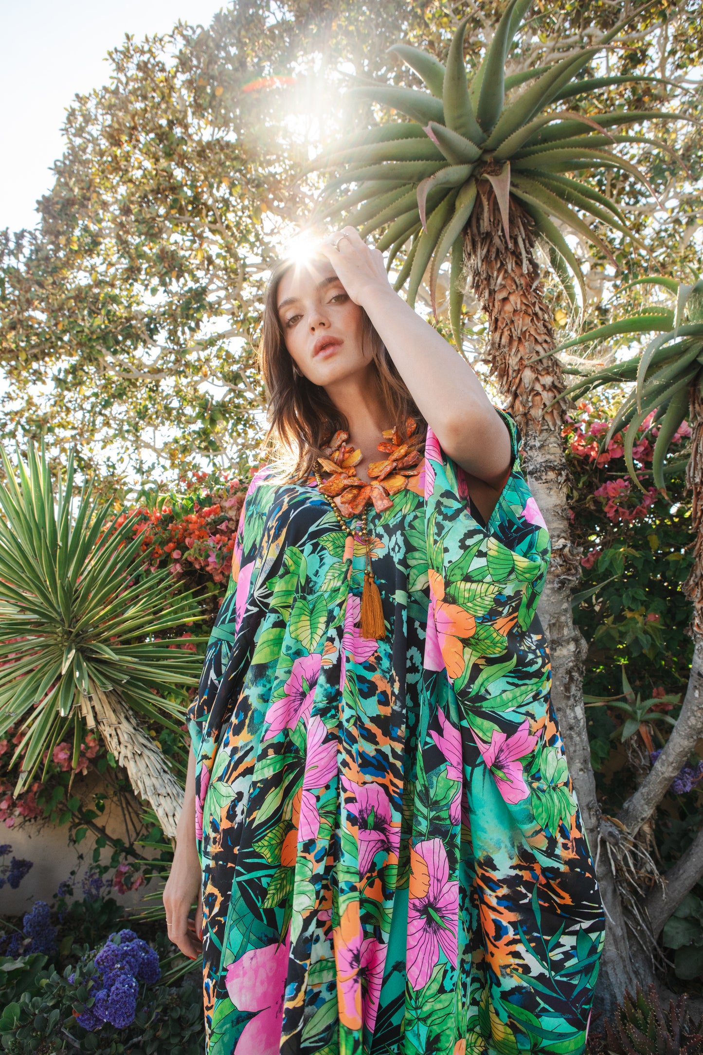 Hibiscus Forest Caftan