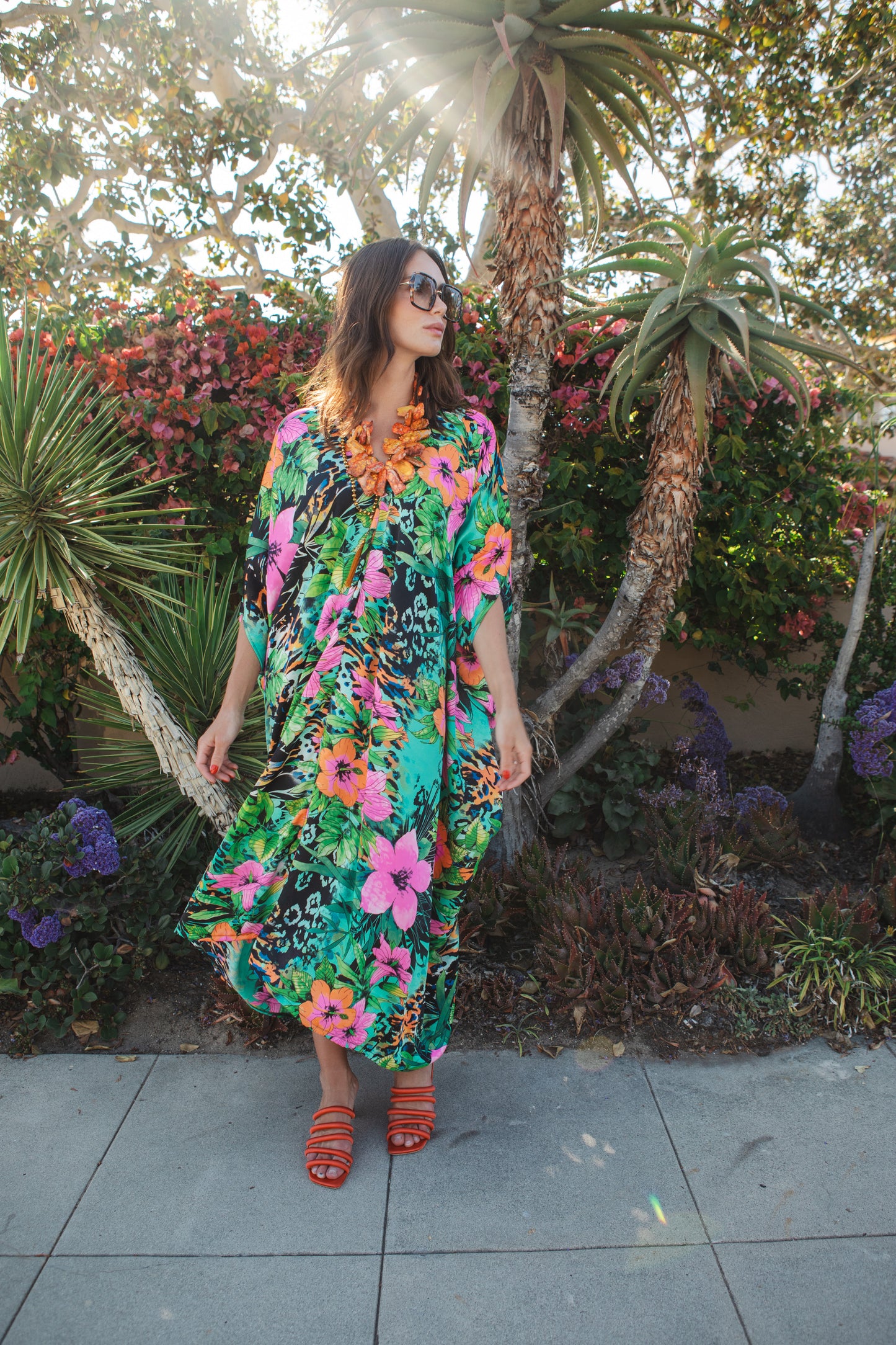 Hibiscus Forest Caftan