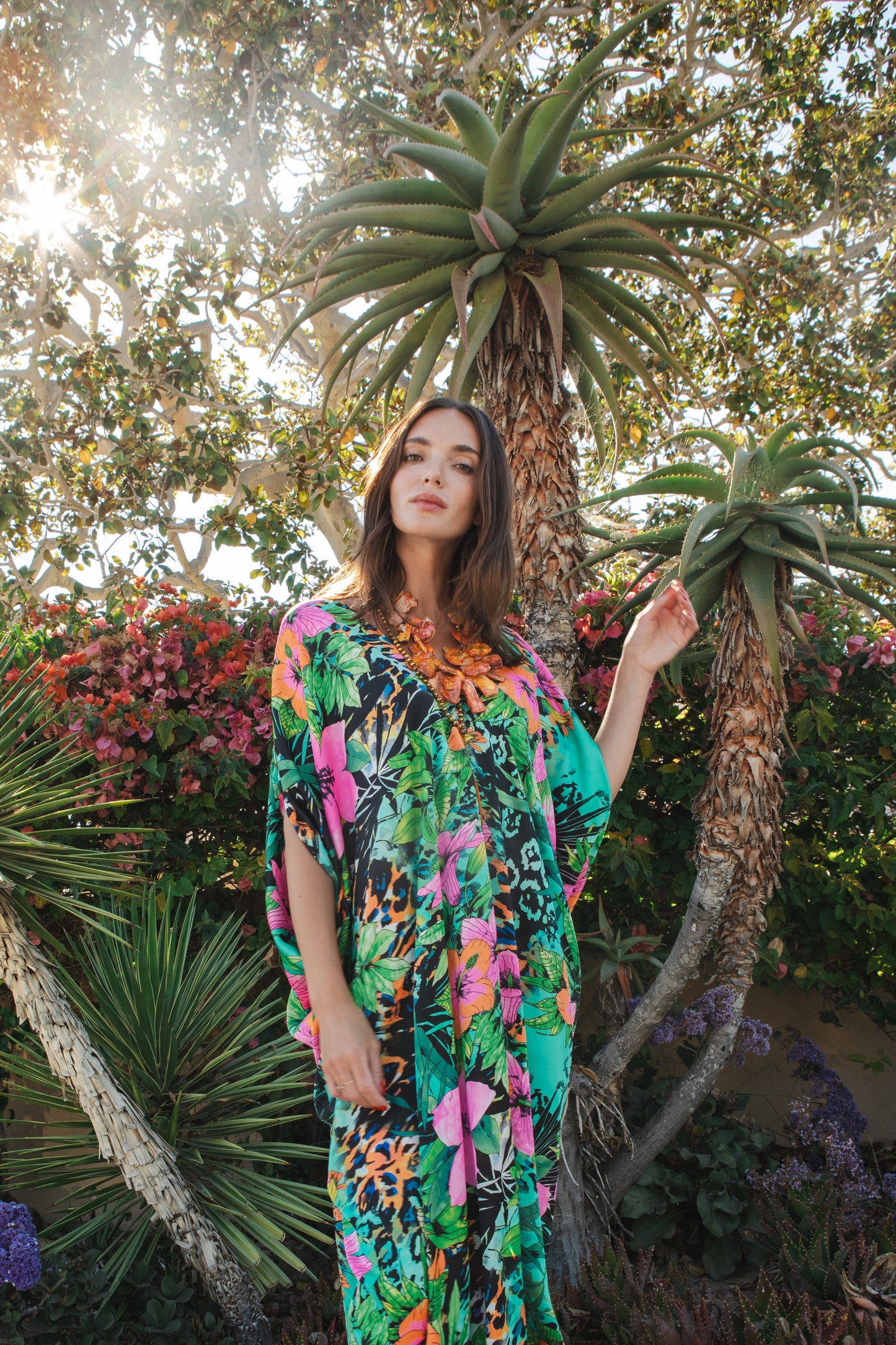 Hibiscus Forest Caftan