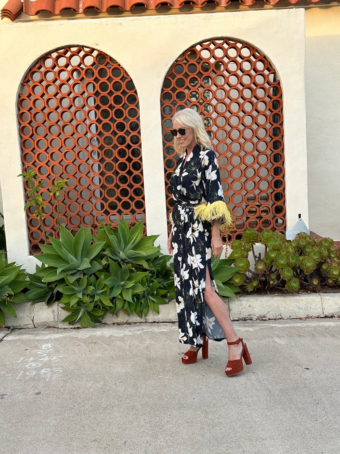 Marlene Wrap Dress in Lemon Orchid
