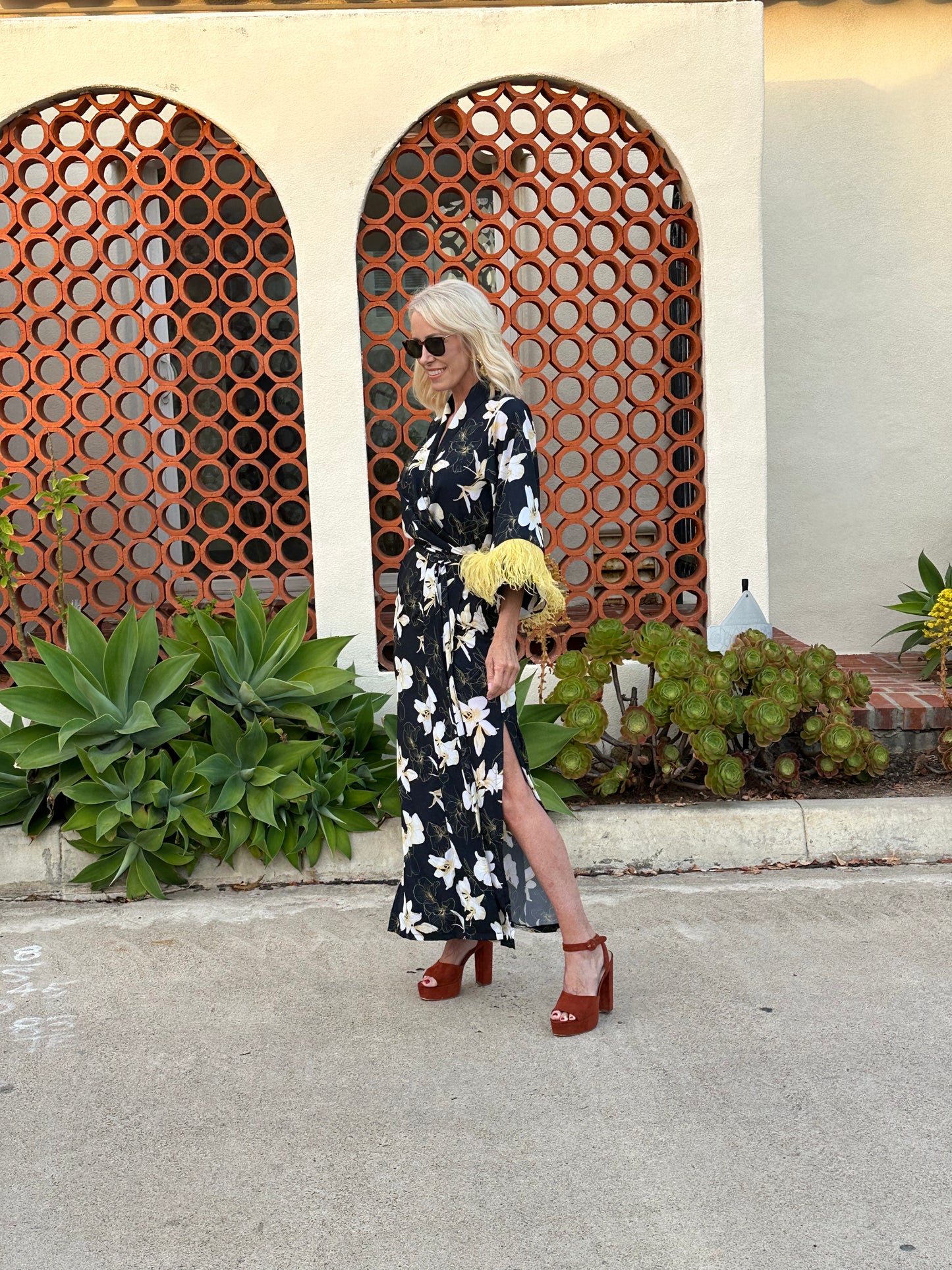 Marlene Wrap Dress in Lemon Orchid
