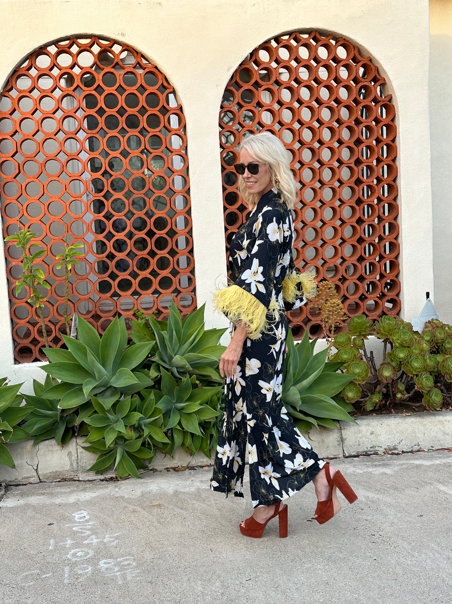 Marlene Wrap Dress in Lemon Orchid
