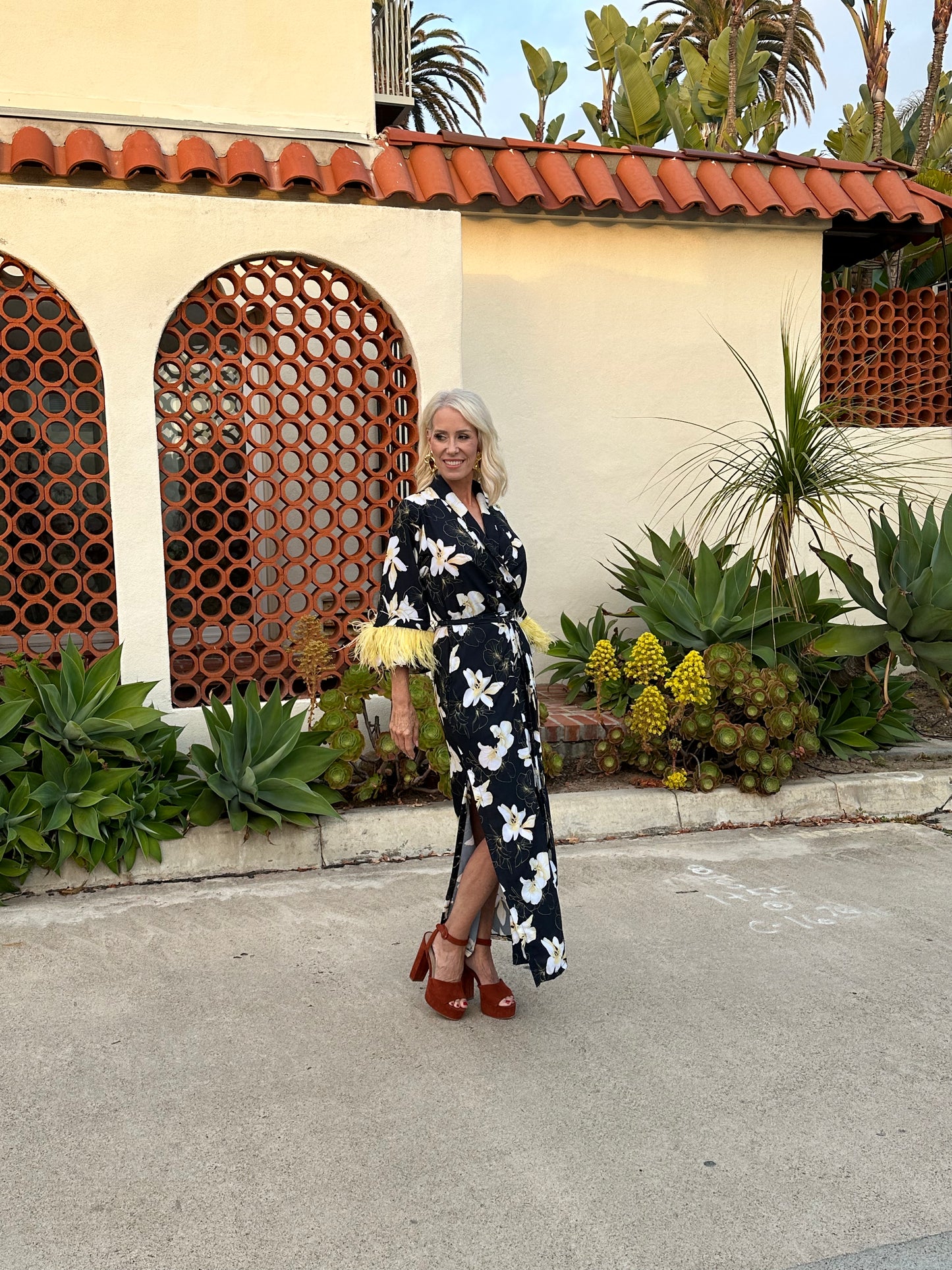 Marlene Wrap Dress in Lemon Orchid