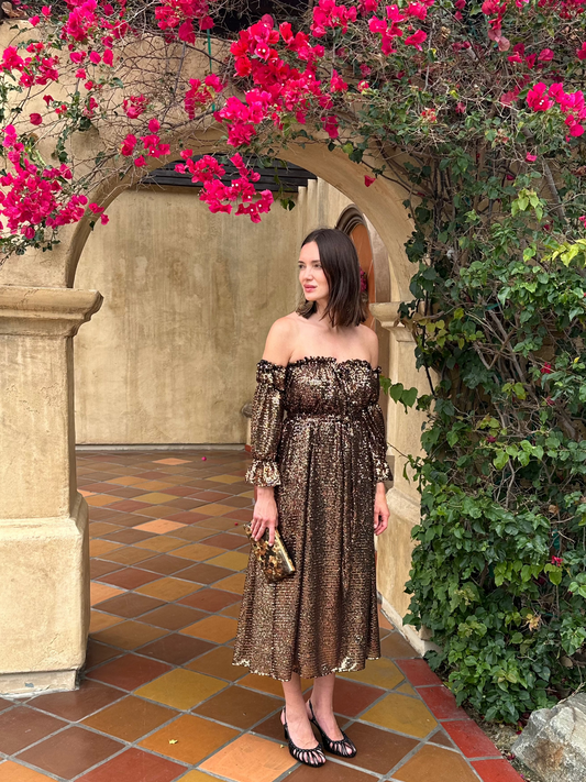 Raquel Dress in Copper Flash