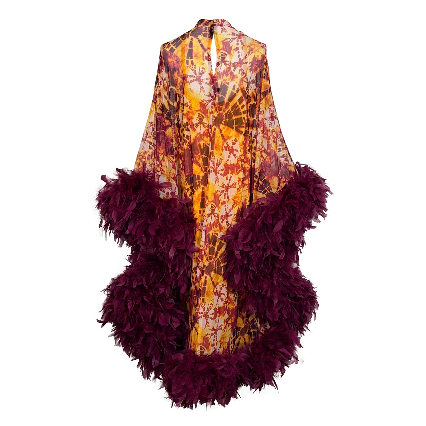 Intra Dimensiona Violet Rapture Mockneck Caftan with Slip