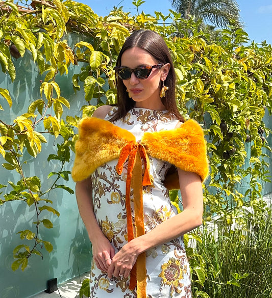 Amber Faux Fur Velvet Knot Stole