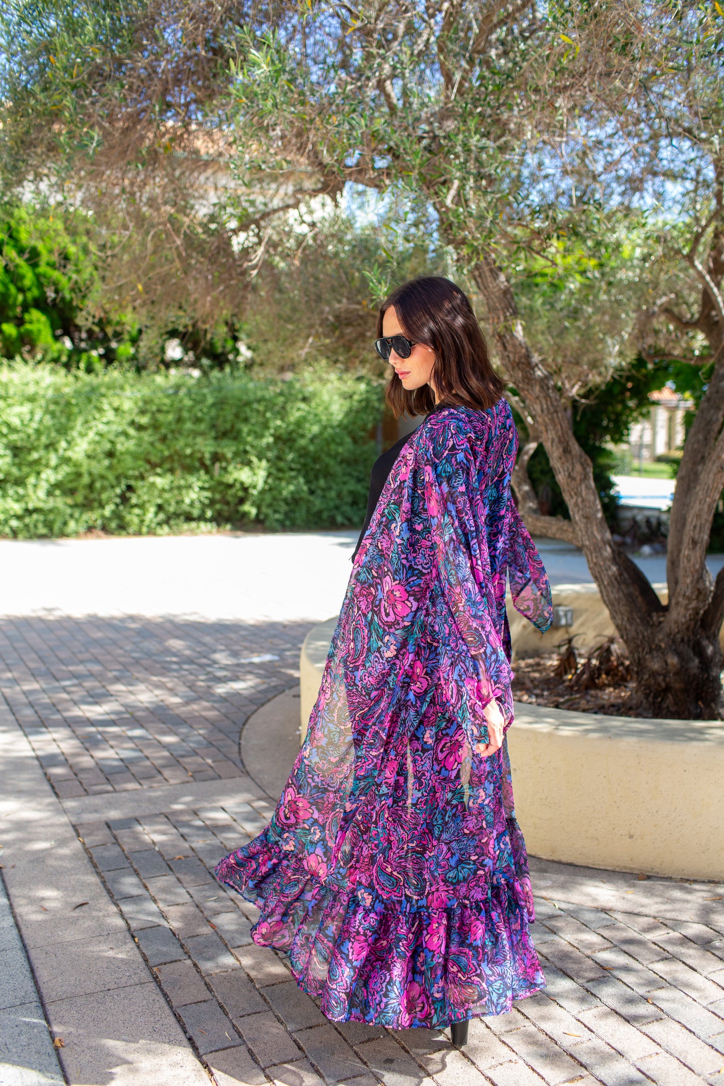 Janys Scarf Sleeve Kimono In Bloom Spell PRE-ORDER
