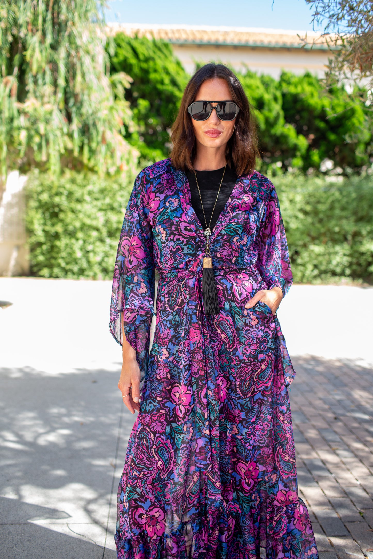 Janys Scarf Sleeve Kimono In Bloom Spell PRE-ORDER