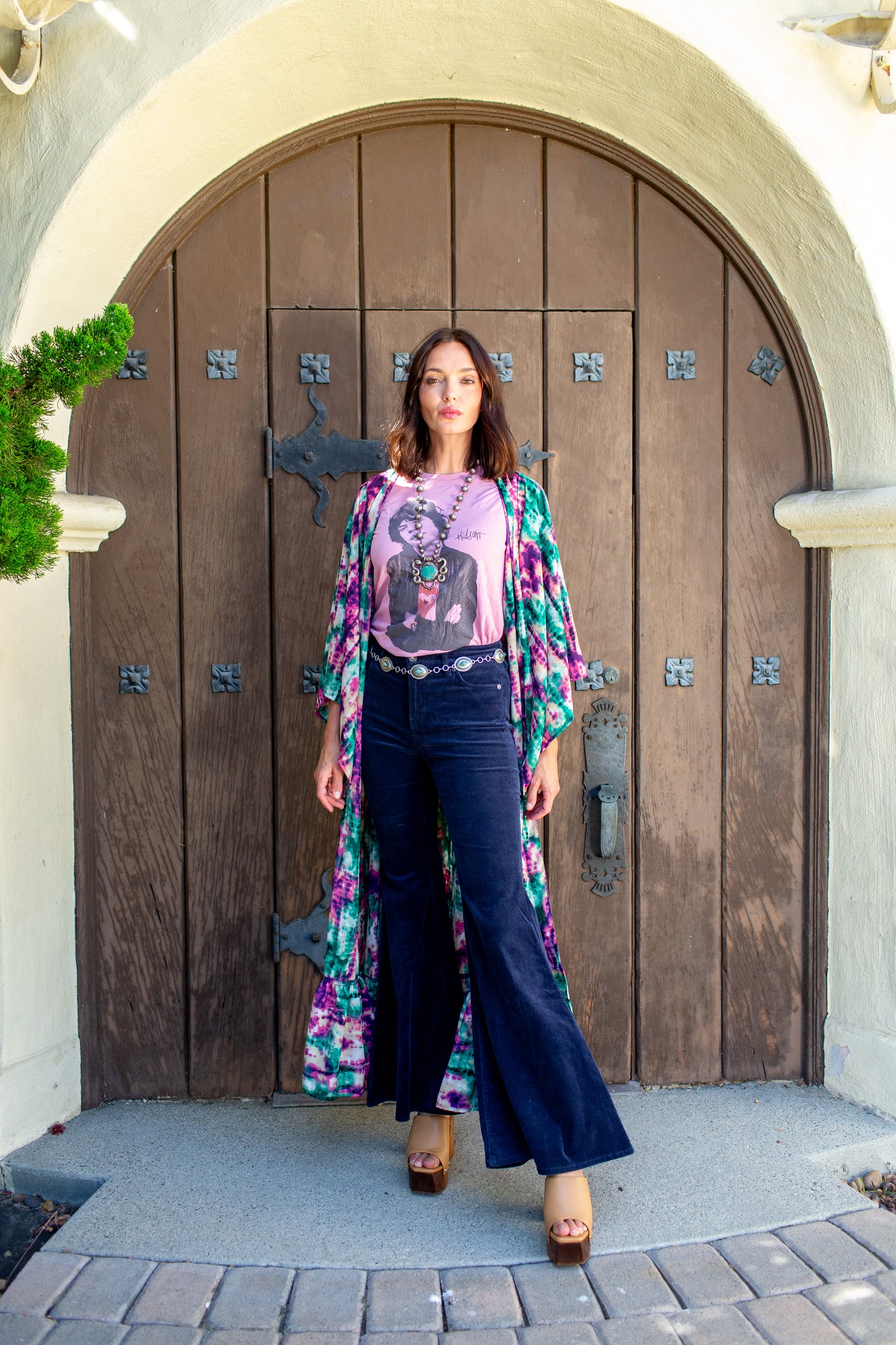 Janys Scarf Sleeve Kimono In Cosmic Crush Tiedye PRE-ORDER