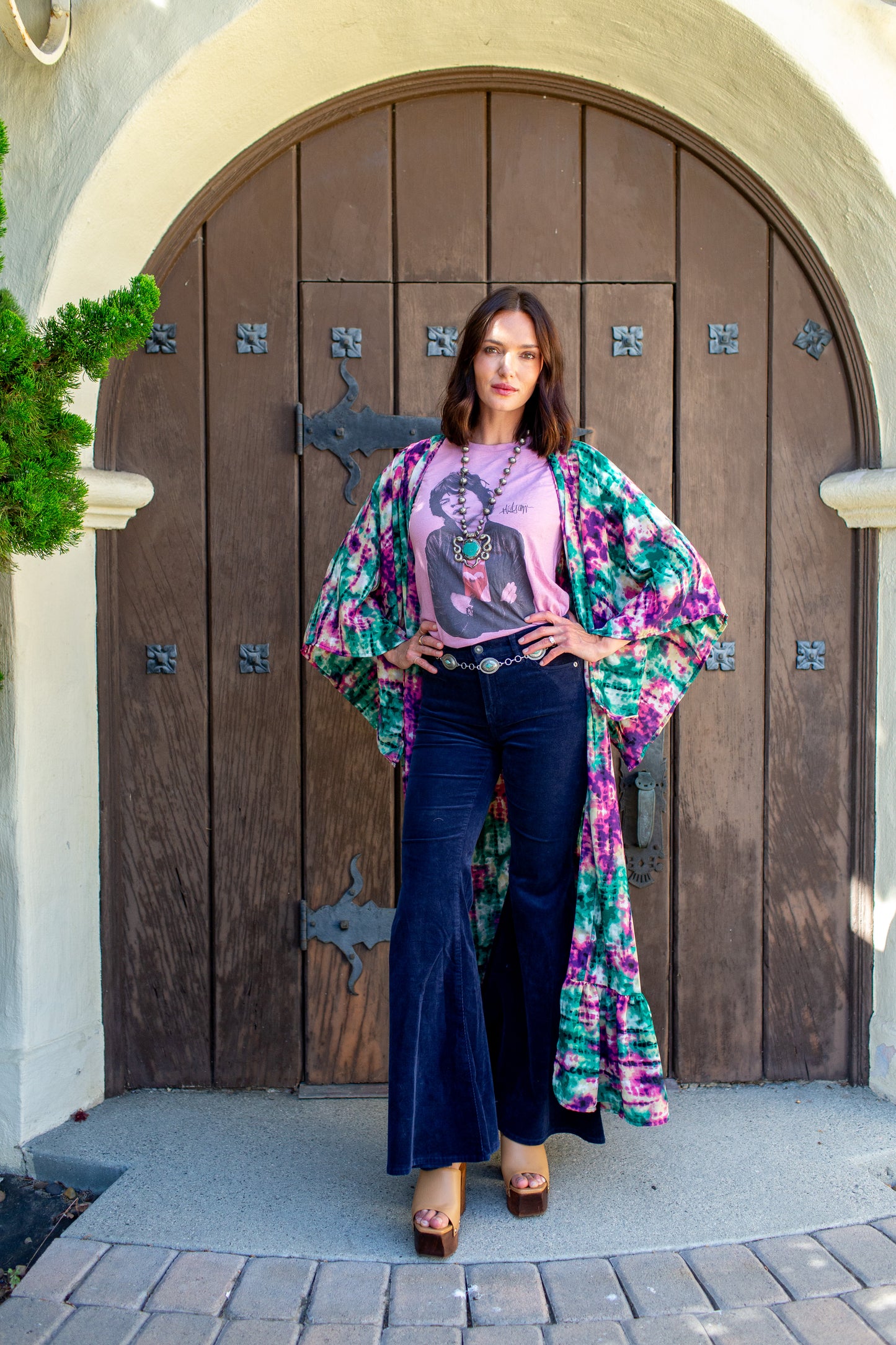 Janys Scarf Sleeve Kimono In Cosmic Crush Tiedye PRE-ORDER