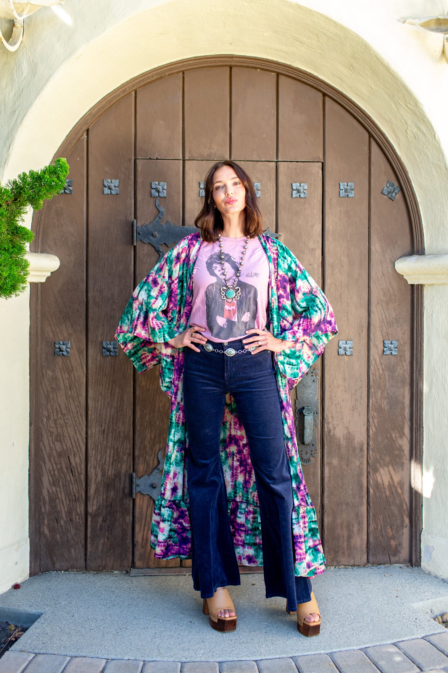 Janys Scarf Sleeve Kimono In Cosmic Crush Tiedye PRE-ORDER