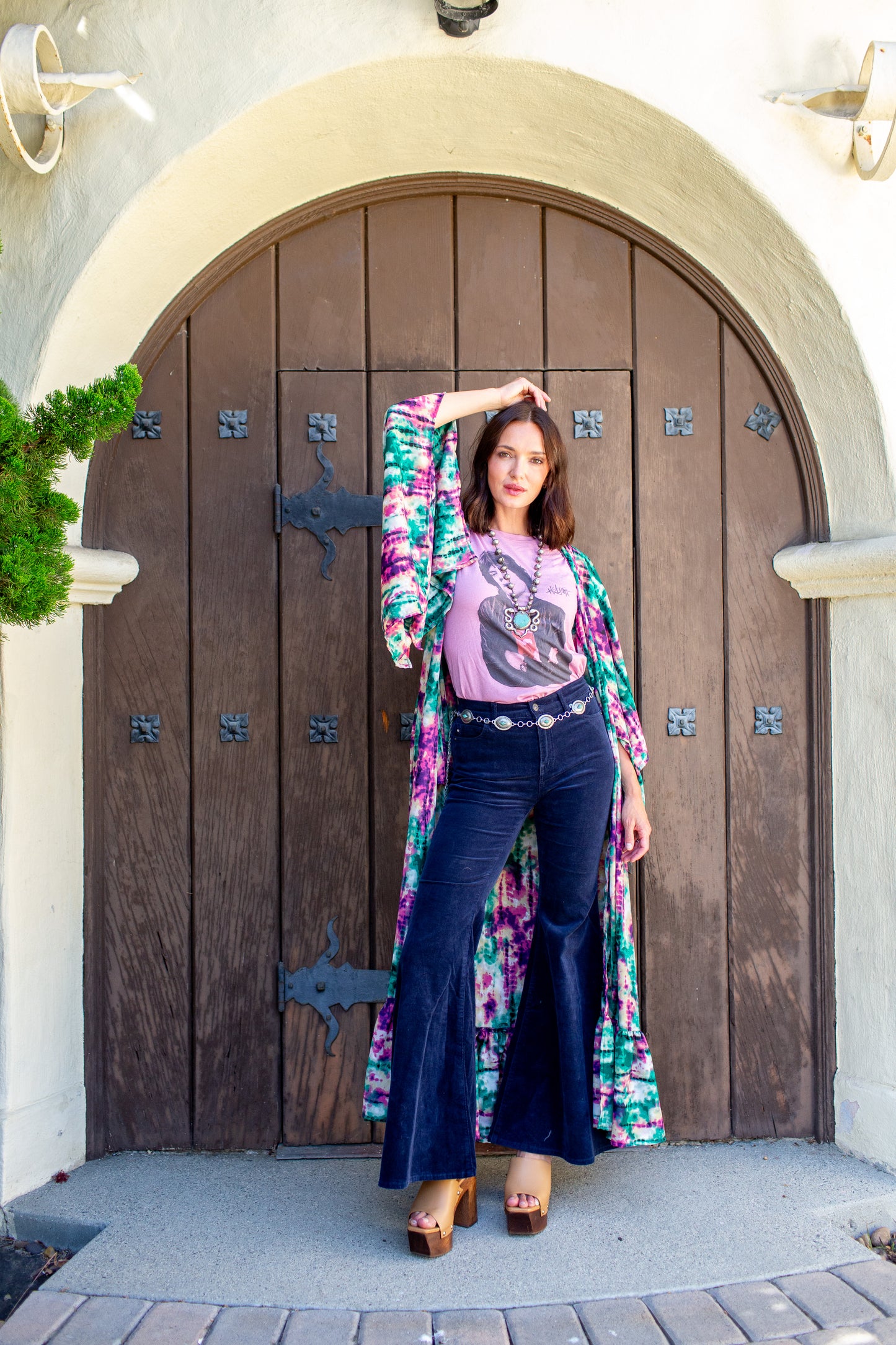 Janys Scarf Sleeve Kimono In Cosmic Crush Tiedye PRE-ORDER