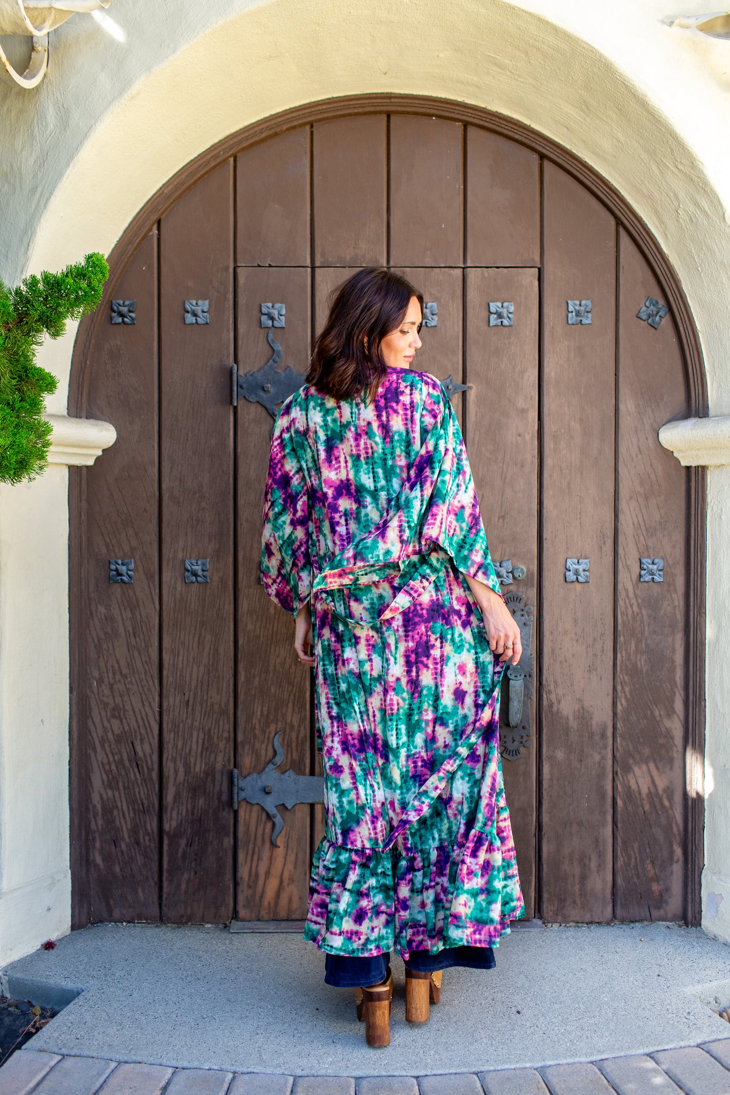 Janys Scarf Sleeve Kimono In Cosmic Crush Tiedye PRE-ORDER