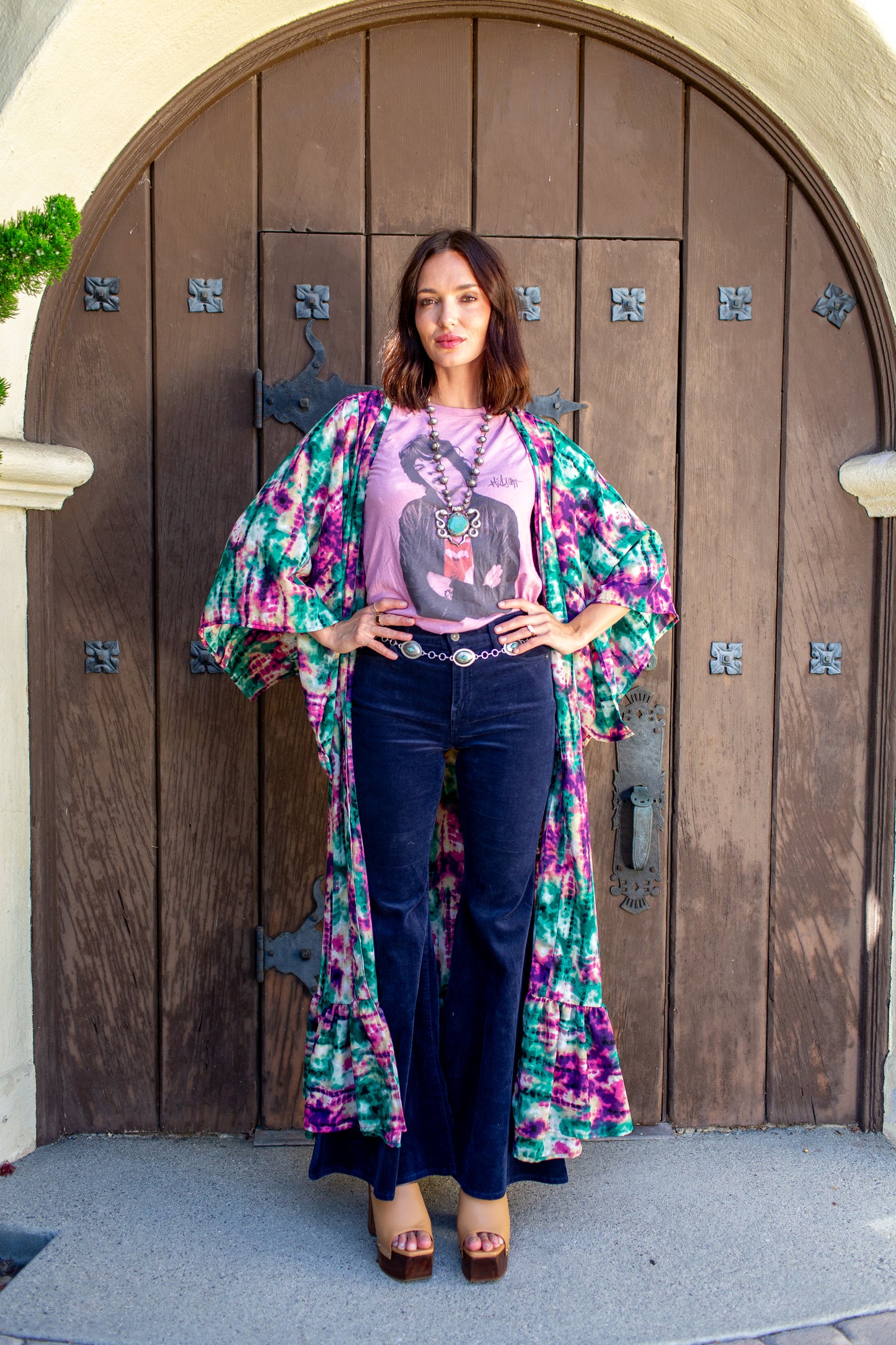 Janys Scarf Sleeve Kimono In Cosmic Crush Tiedye PRE-ORDER