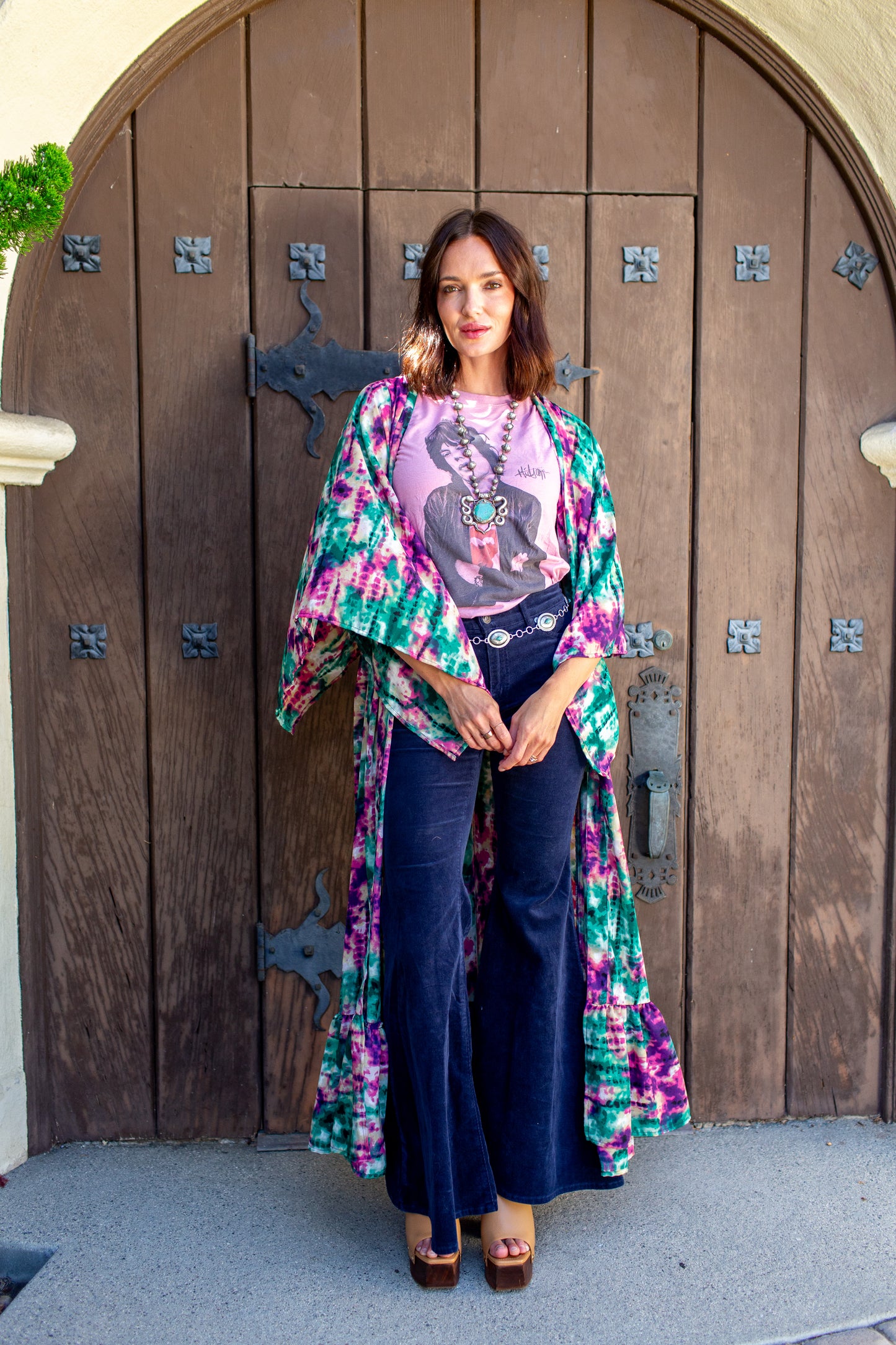 Janys Scarf Sleeve Kimono In Cosmic Crush Tiedye PRE-ORDER