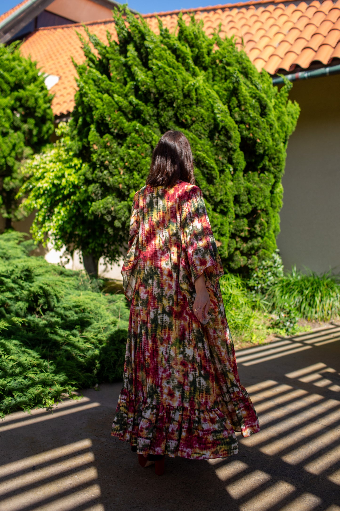 Janys Scarf Sleeve Kimono In Summer Moss PRE-ORDER