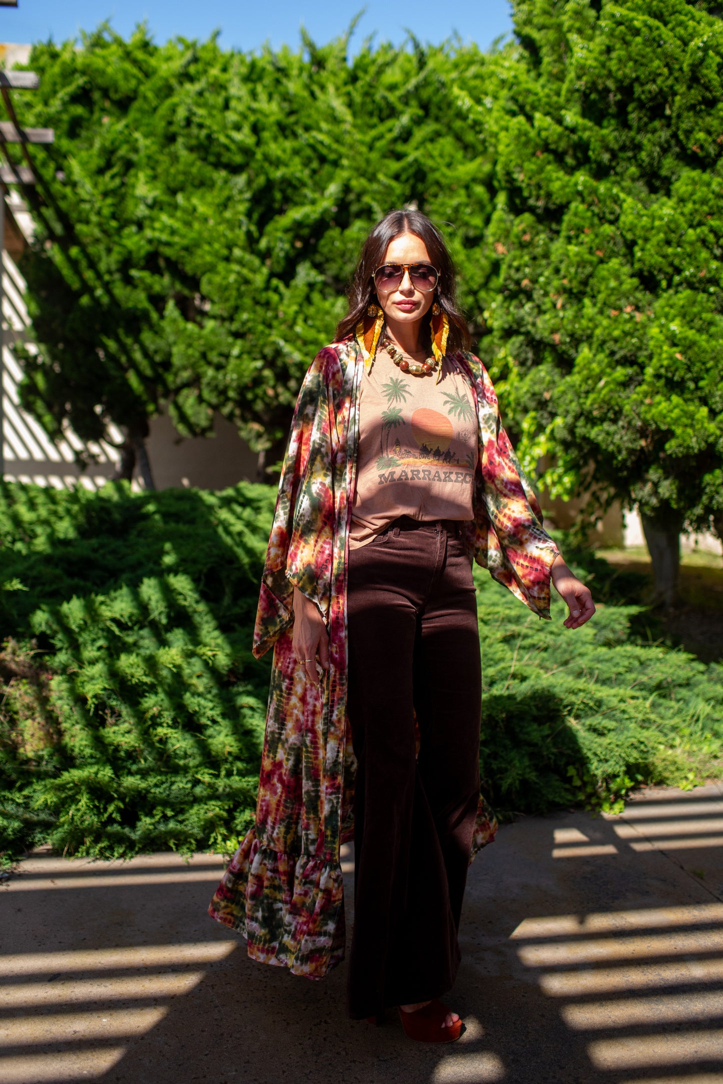 Janys Scarf Sleeve Kimono In Summer Moss PRE-ORDER