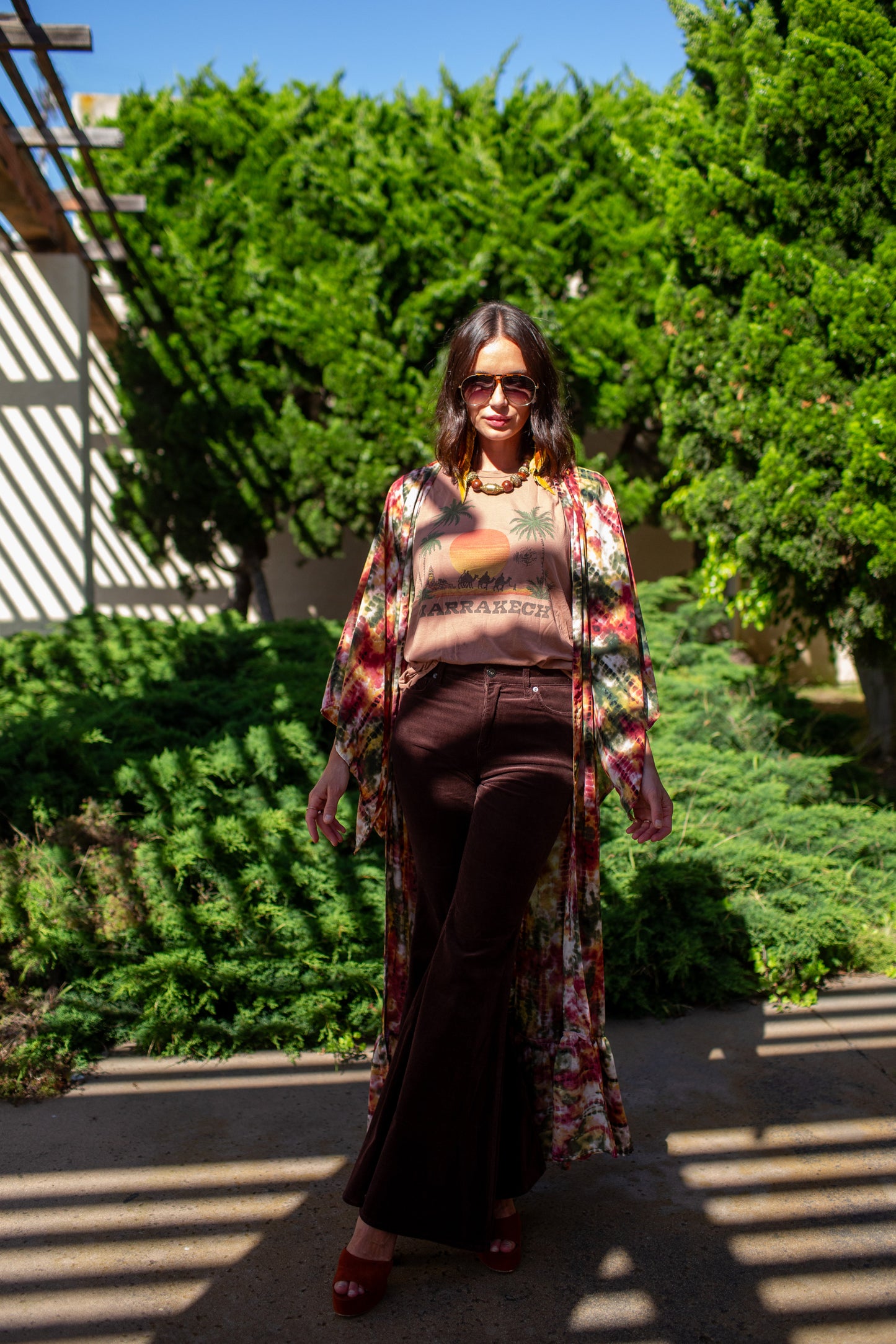 Janys Scarf Sleeve Kimono In Summer Moss PRE-ORDER