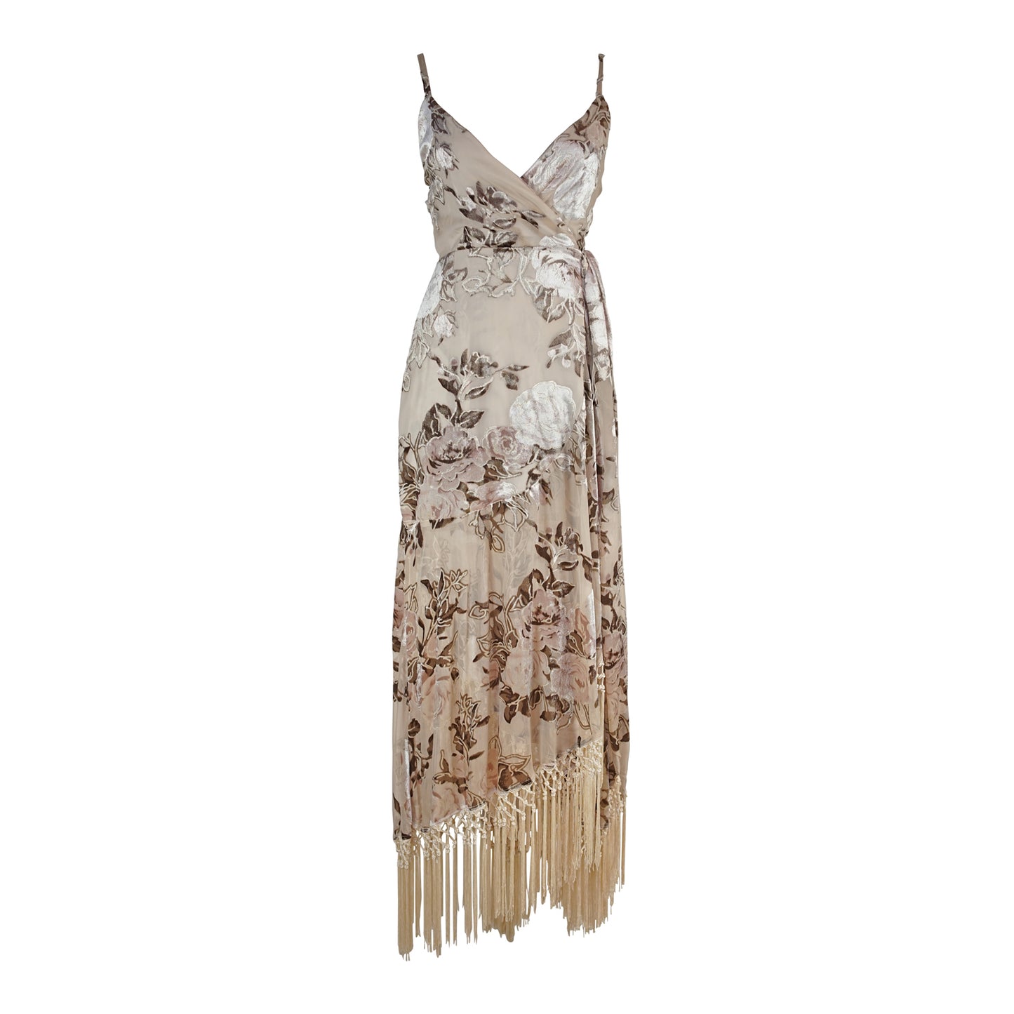 Laurenia Fringe Faux Wrap Dress (Pre-Order)