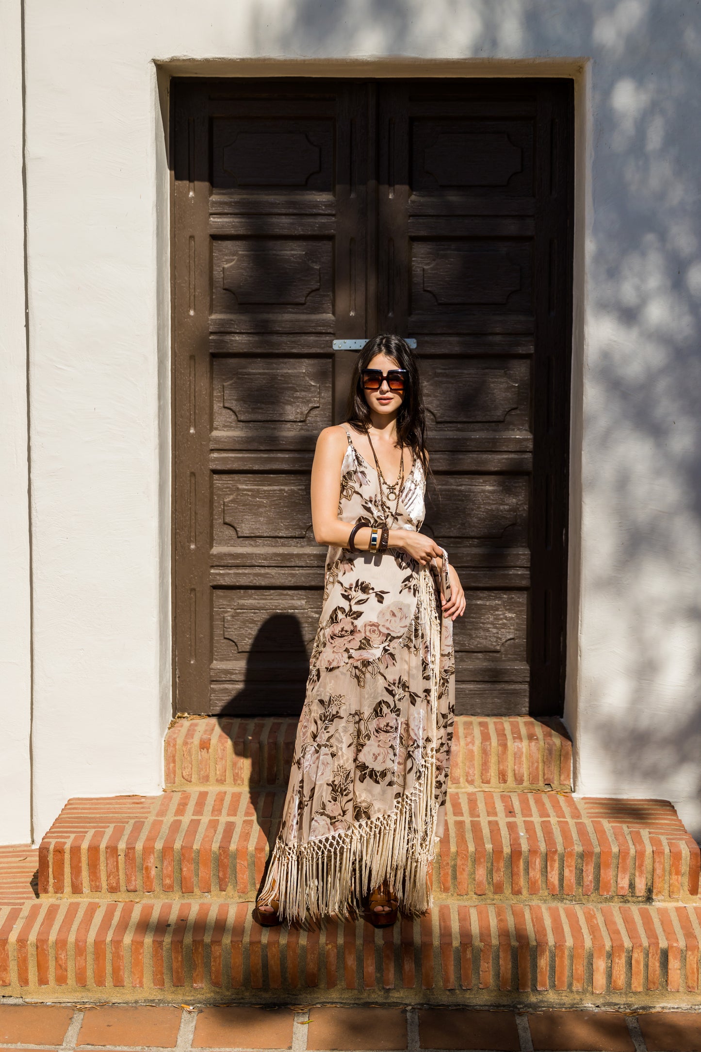 Laurenia Fringe Faux Wrap Dress (Pre-Order)