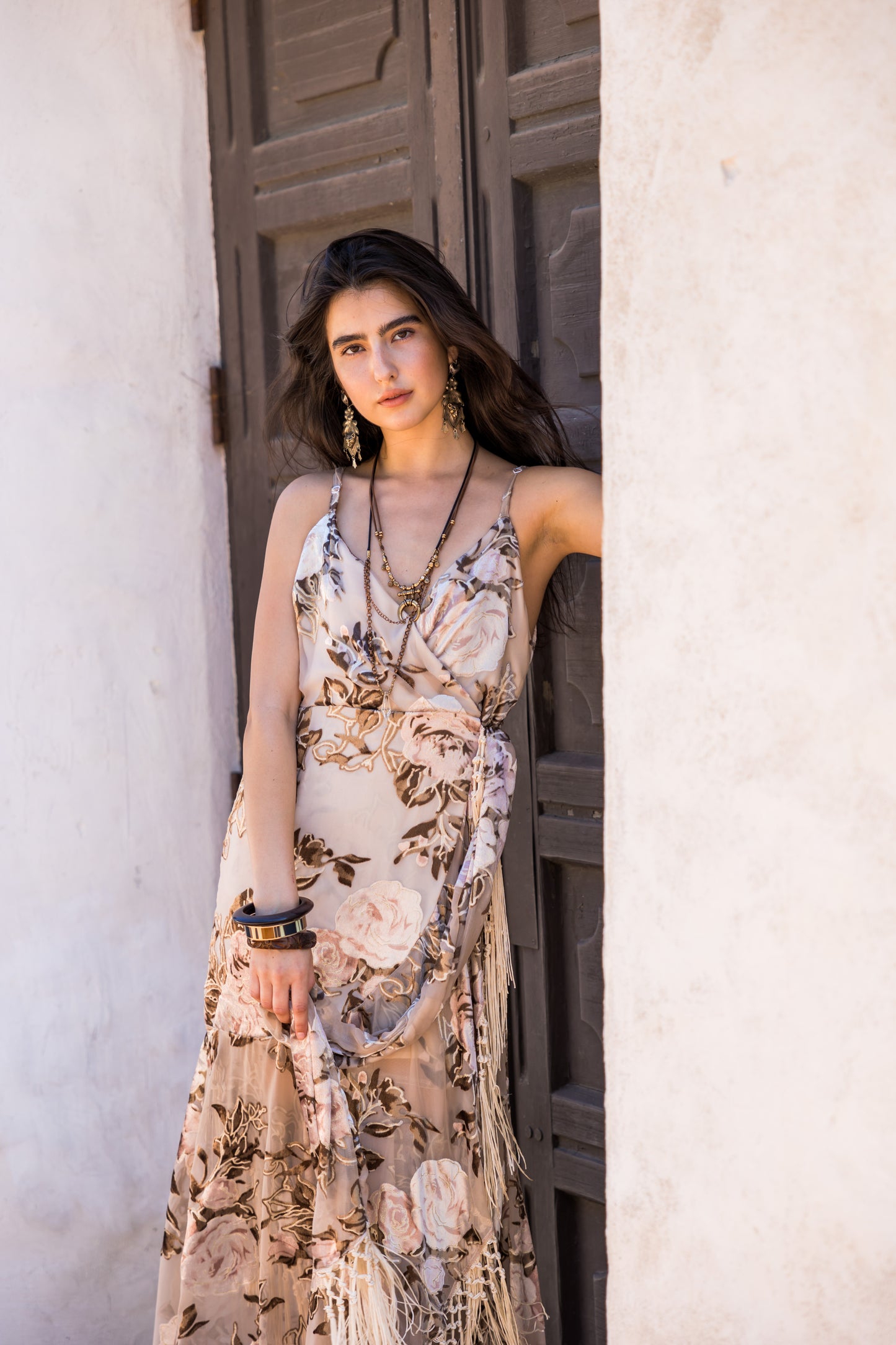 Laurenia Fringe Faux Wrap Dress (Pre-Order)