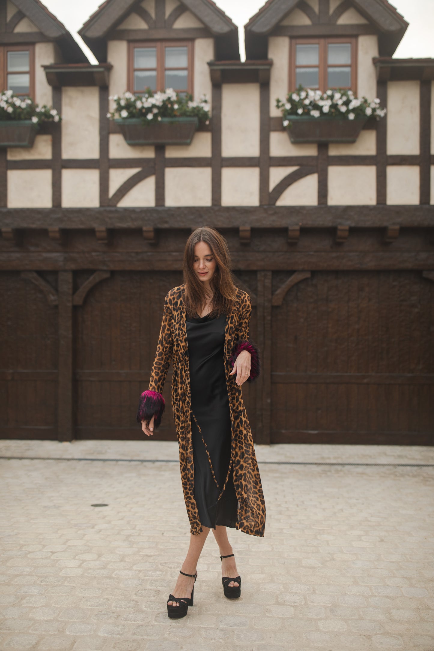Lisette Leopard Fur Duster