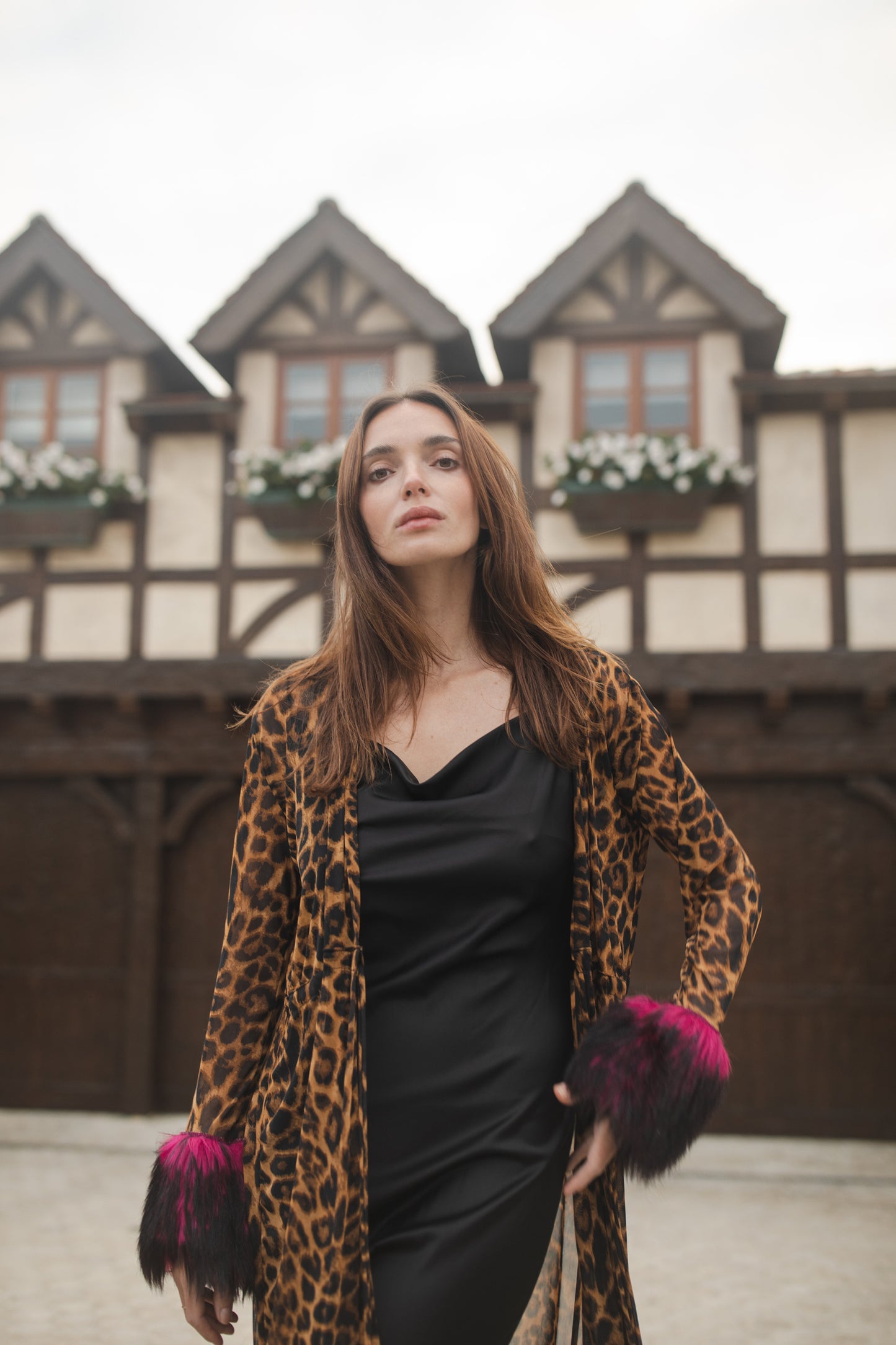 Lisette Leopard Fur Duster