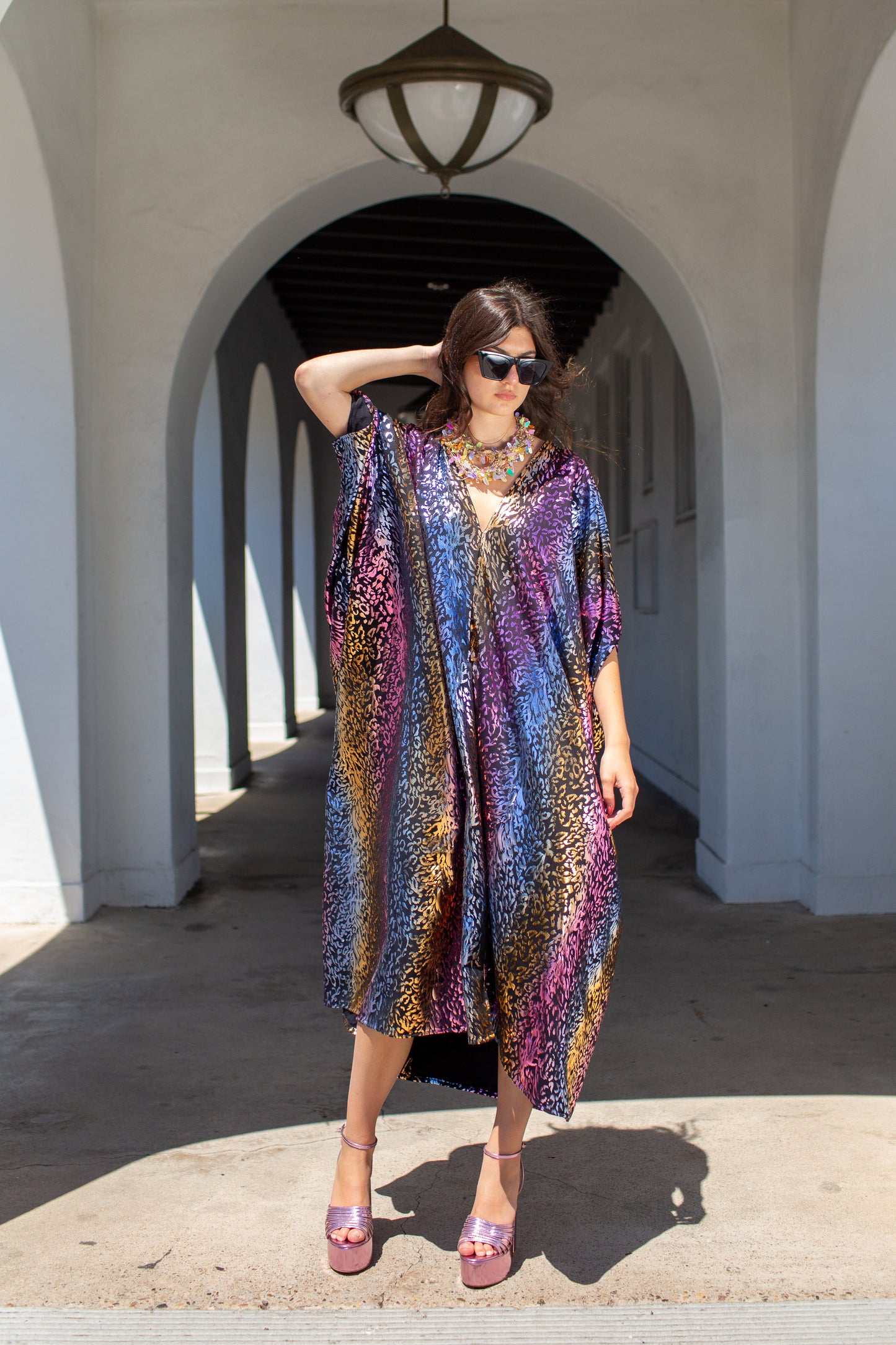 Lucienne Leopard Caftan Kaftan Dress