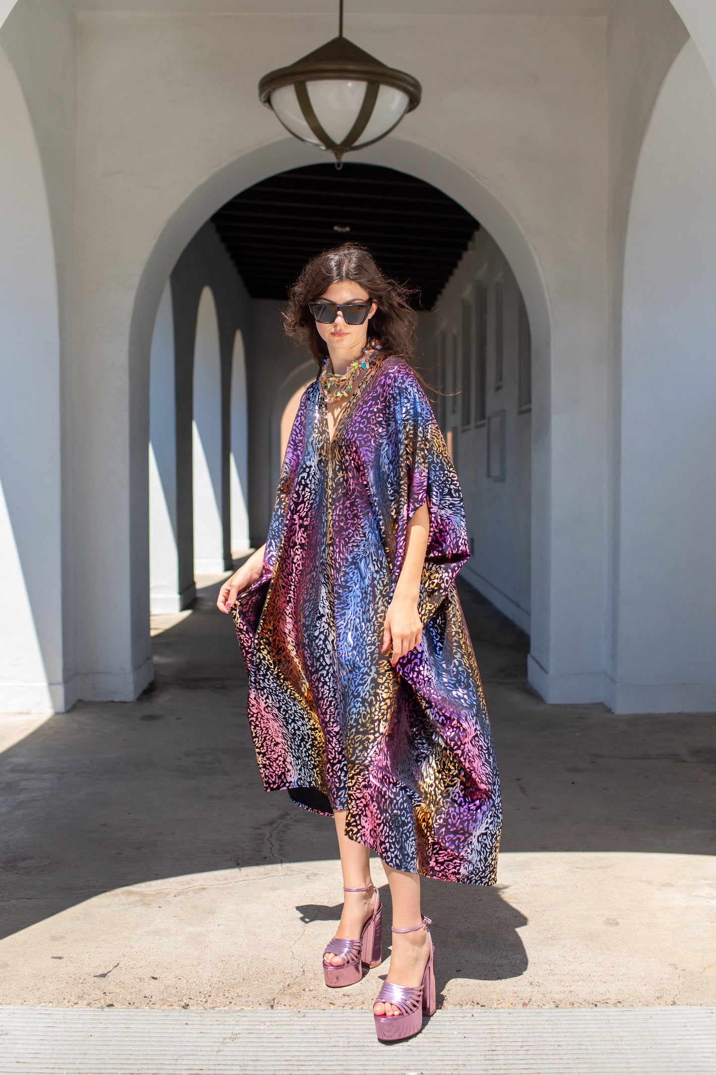 Lucienne Leopard Caftan Kaftan Dress
