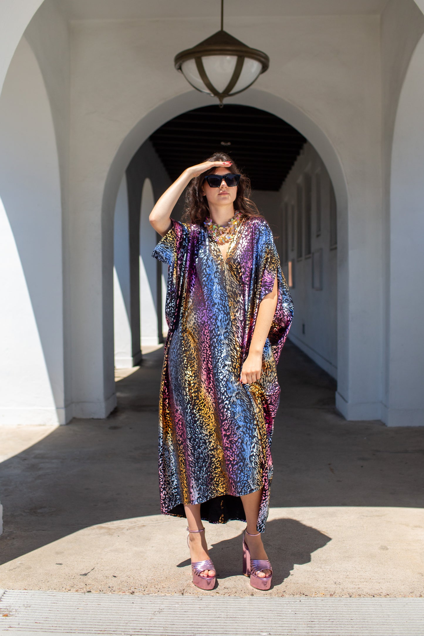 Lucienne Leopard Caftan Kaftan Dress