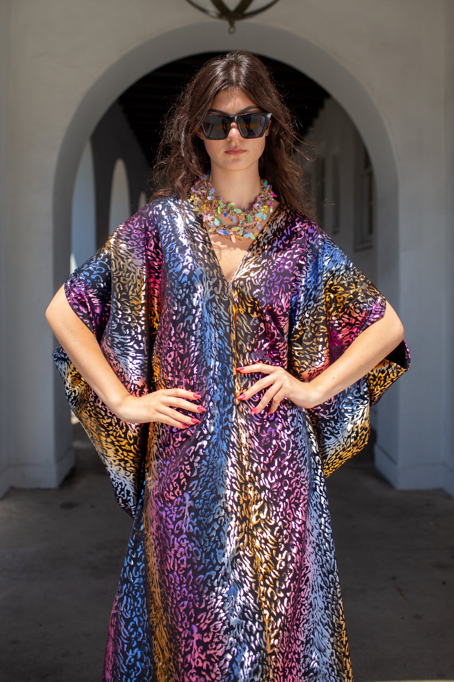 Lucienne Leopard Caftan Kaftan Dress
