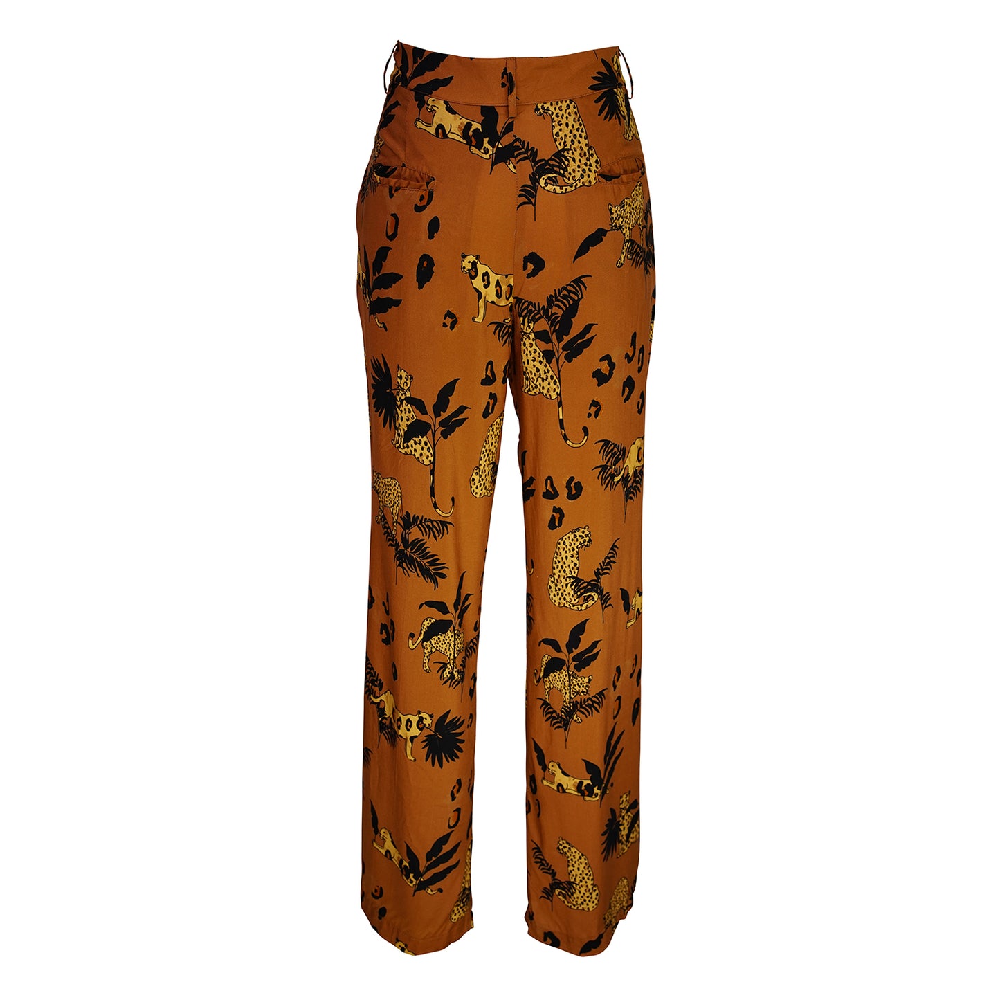 uniquely sophisticated, abstract leopard print bellbottoms
