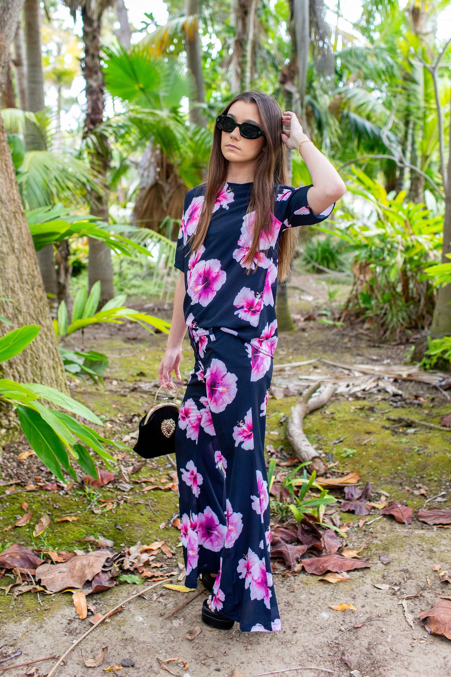 Mareesa Trousers in Hibiscus Bloom (PRE-ORDER)