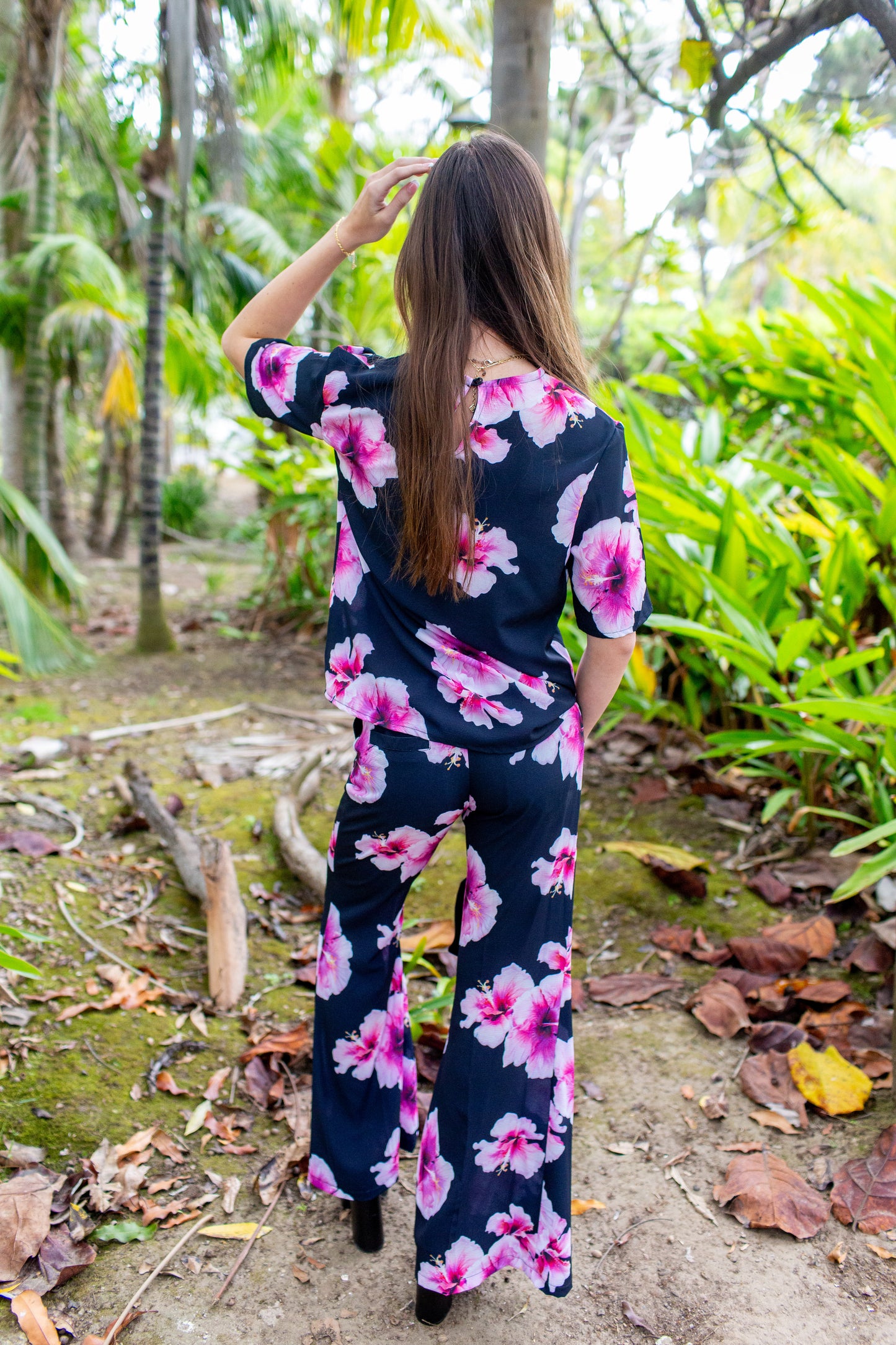 Mareesa Trousers in Hibiscus Bloom (PRE-ORDER)