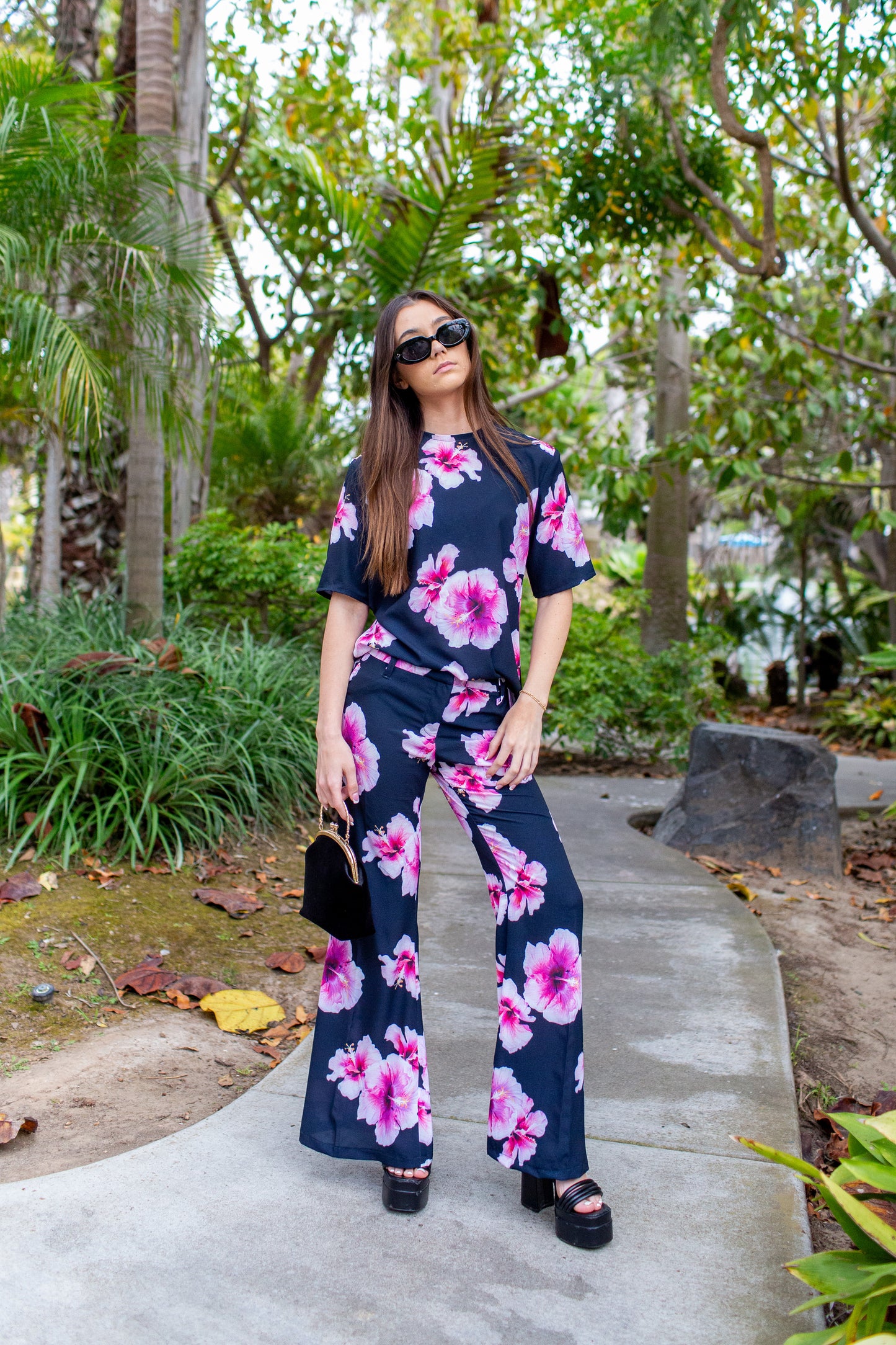 Mareesa Trousers in Hibiscus Bloom (PRE-ORDER)