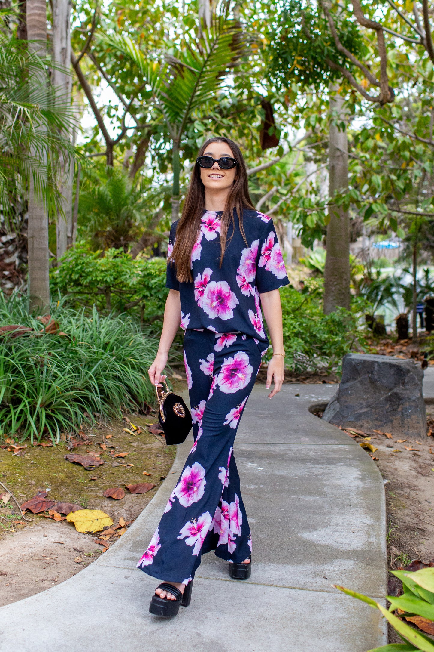 Mareesa Trousers in Hibiscus Bloom (PRE-ORDER)