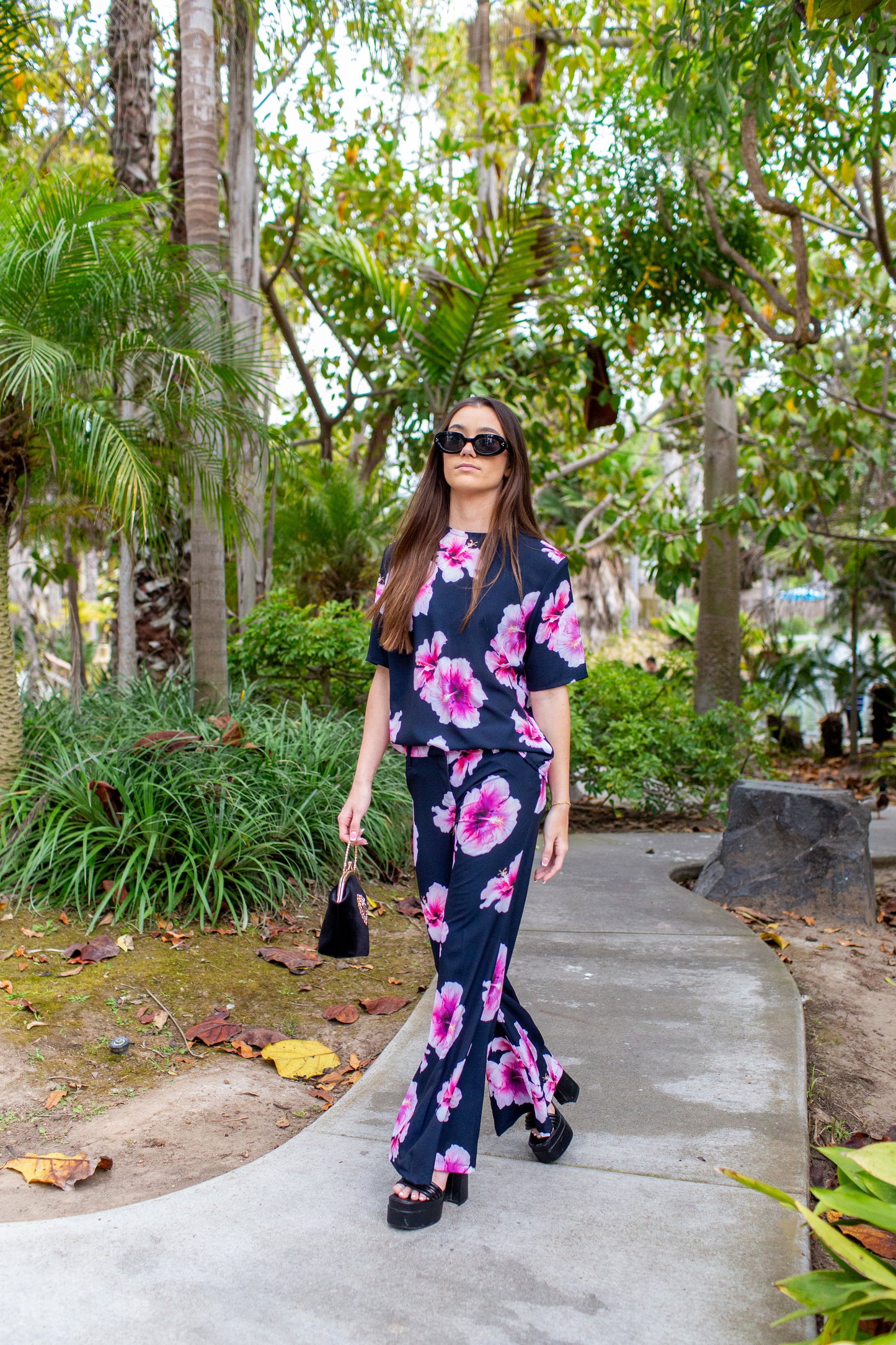 Mareesa Trousers in Hibiscus Bloom (PRE-ORDER)
