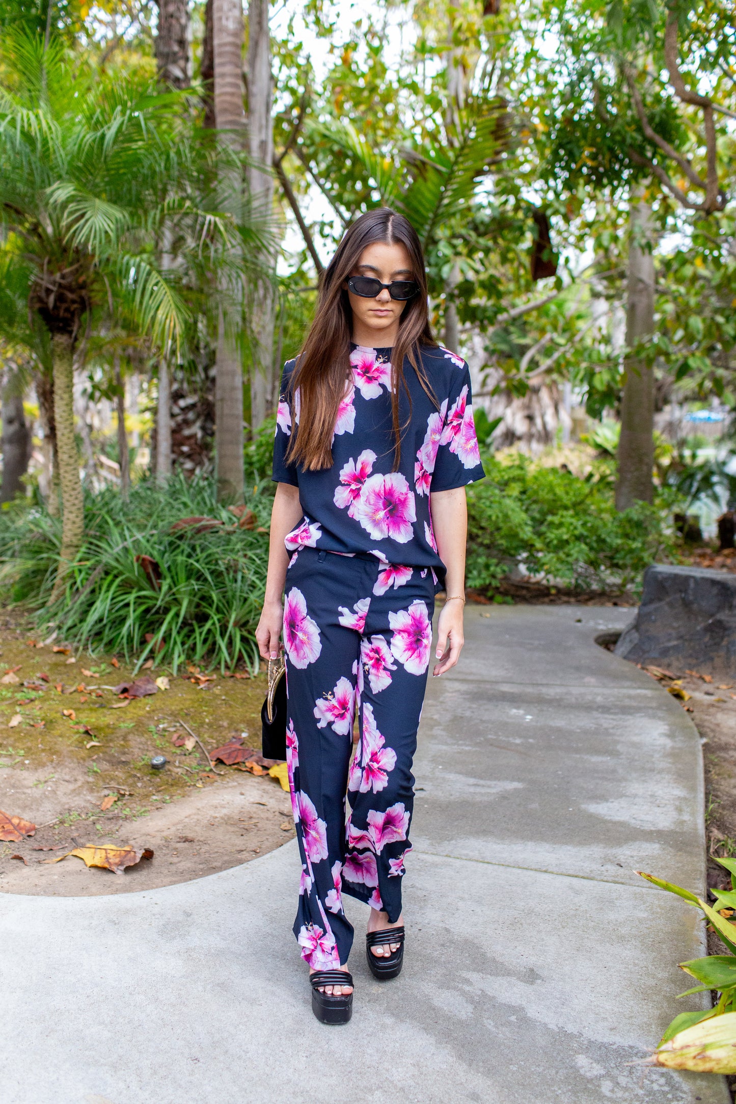 Mareesa Trousers in Hibiscus Bloom (PRE-ORDER)