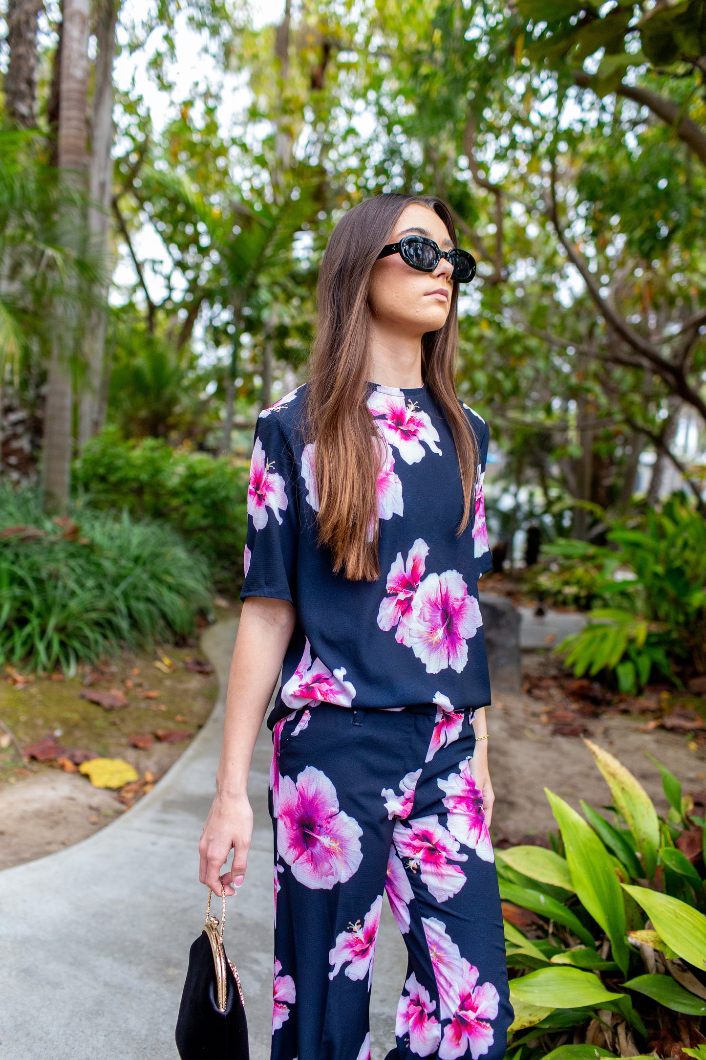 Mareesa Trousers in Hibiscus Bloom (PRE-ORDER)