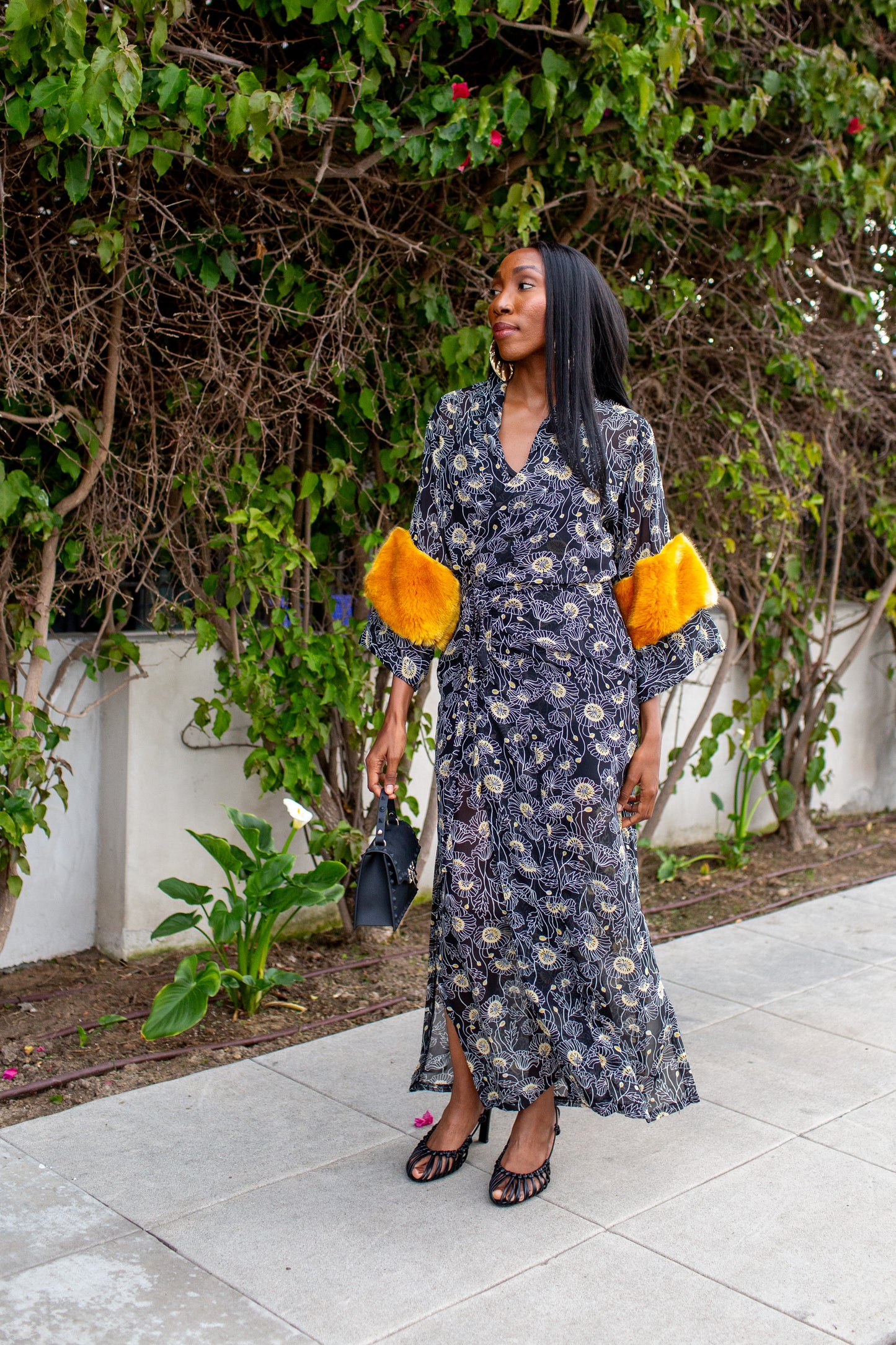 Marlene Wrap Dress in Golden Dandelion