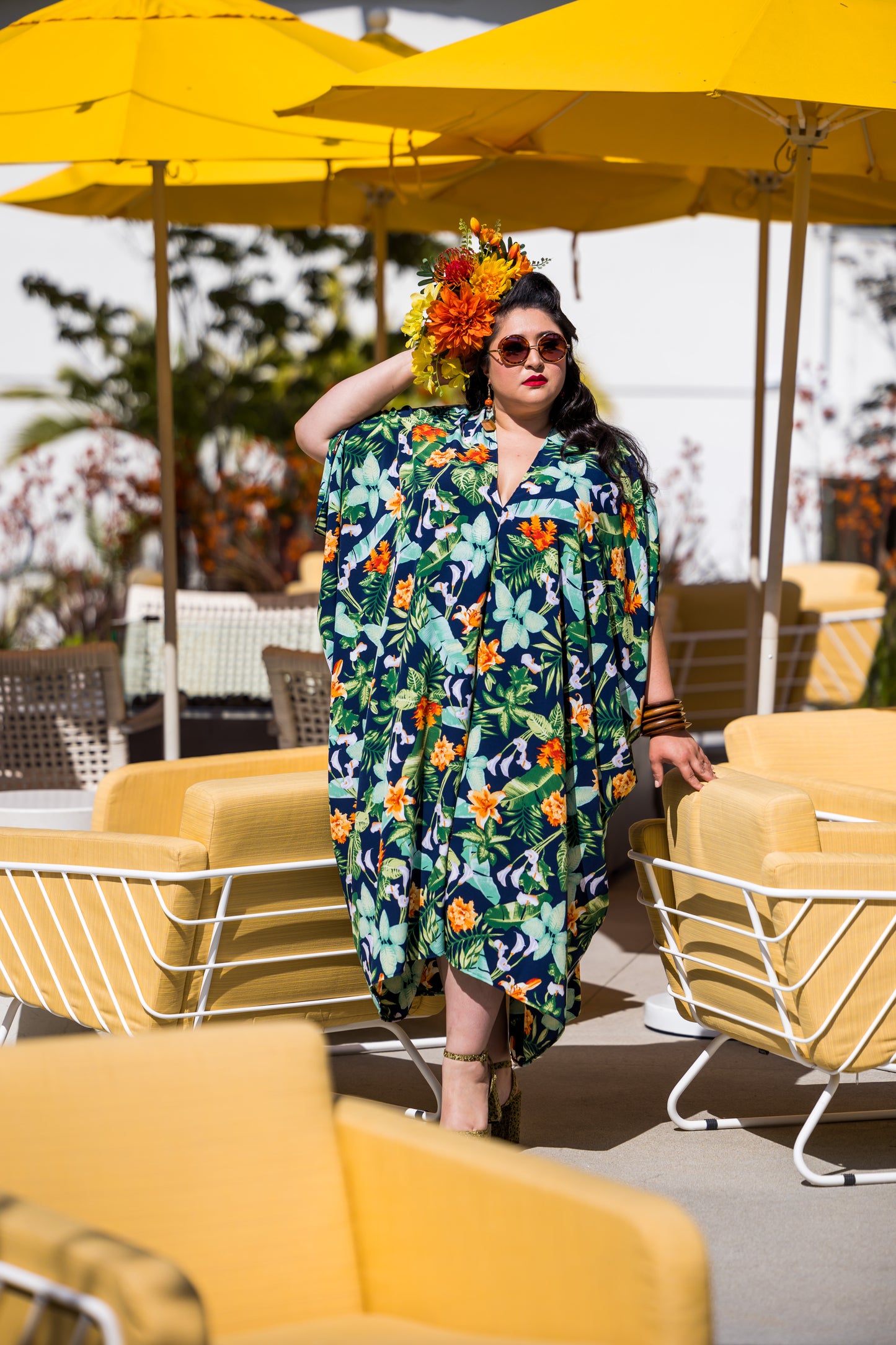Midnight Jungle Caftan Kaftan Dress