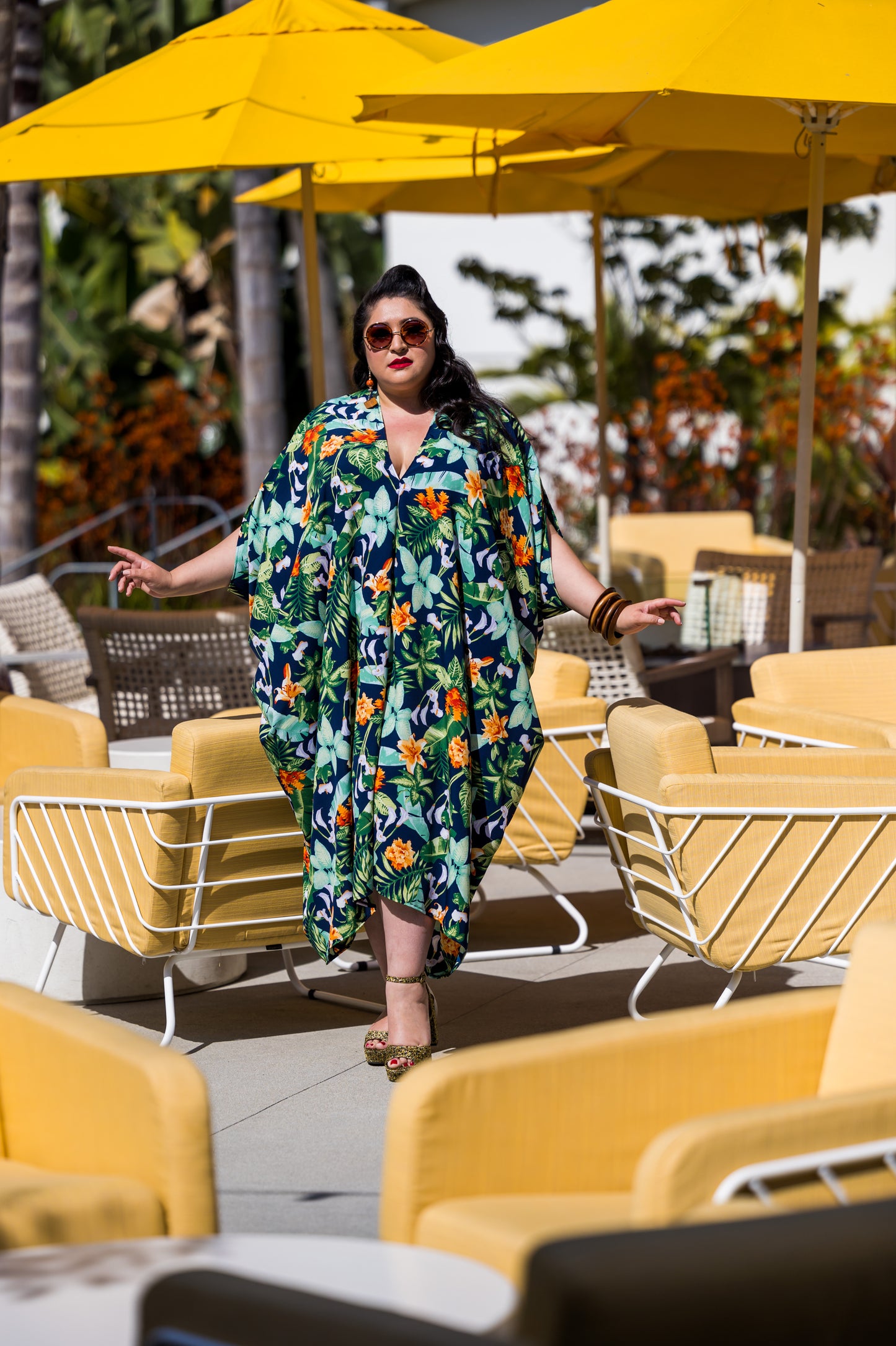 Midnight Jungle Caftan Kaftan Dress