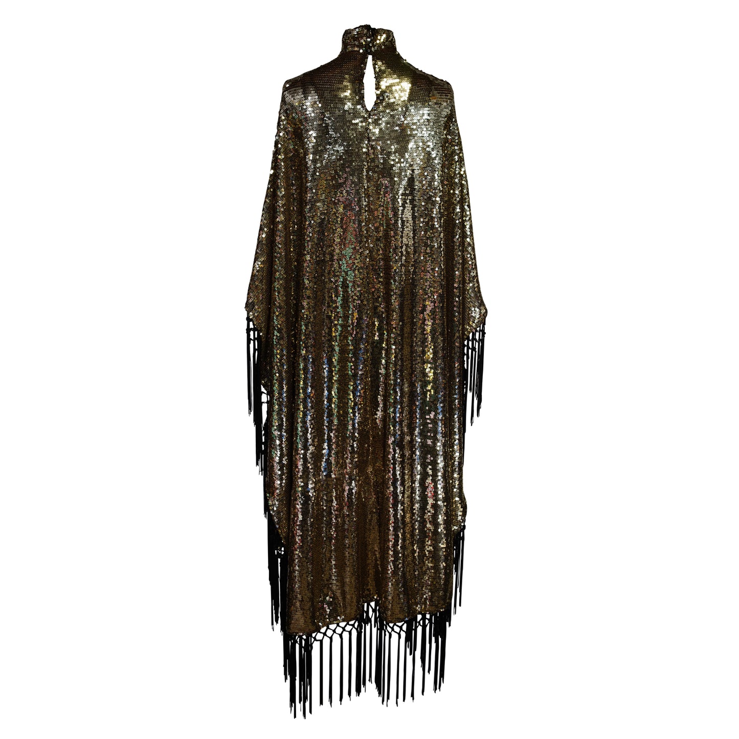 Midnight Cabaret Mock Neck Caftan Kaftan Dress with Slip