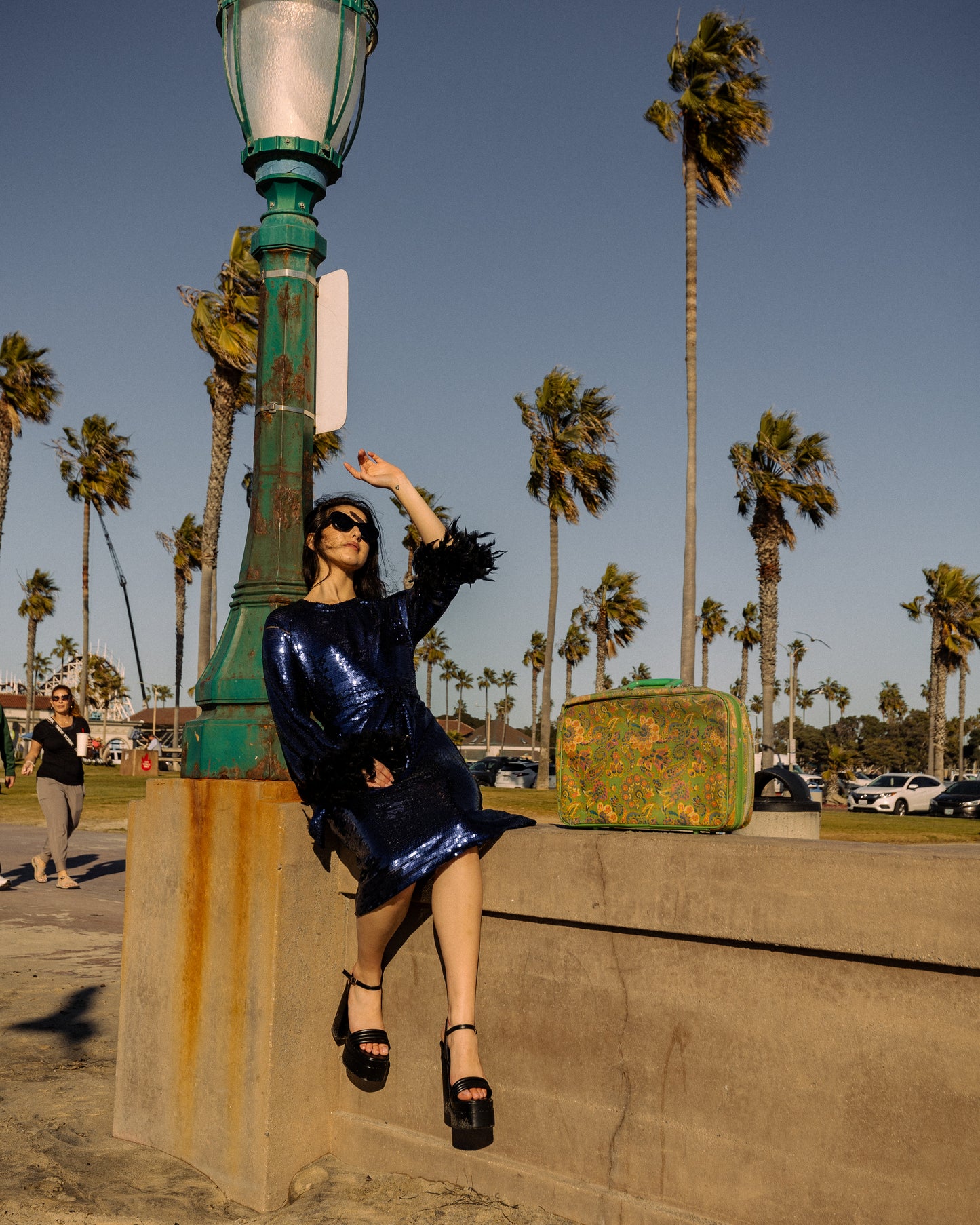 Nightfall Sequin Raglan Dress