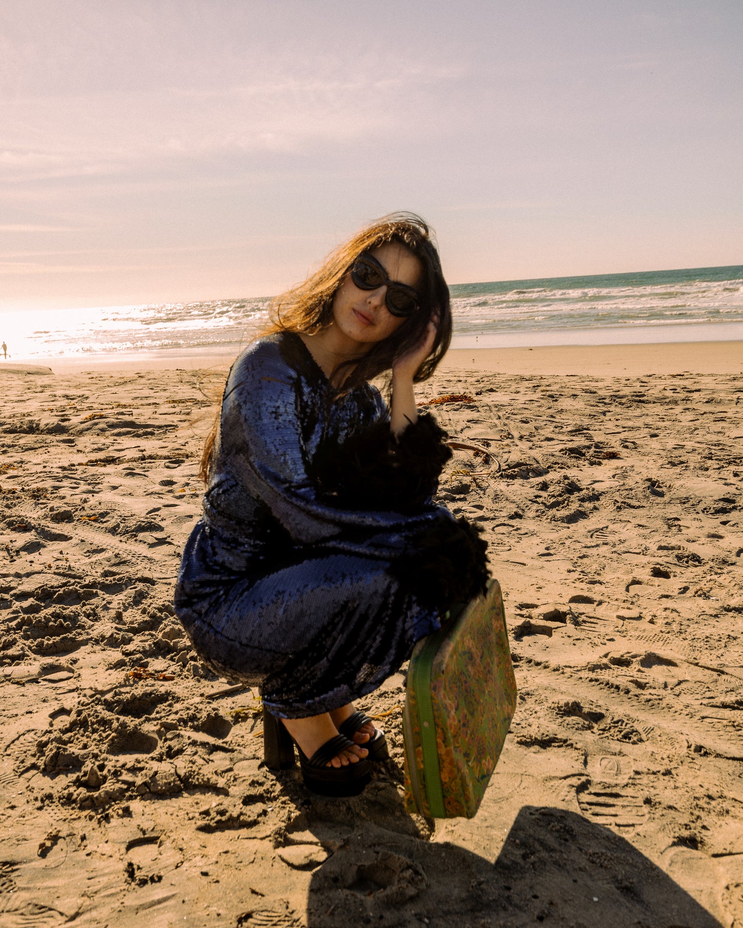 Nightfall Sequin Raglan Dress