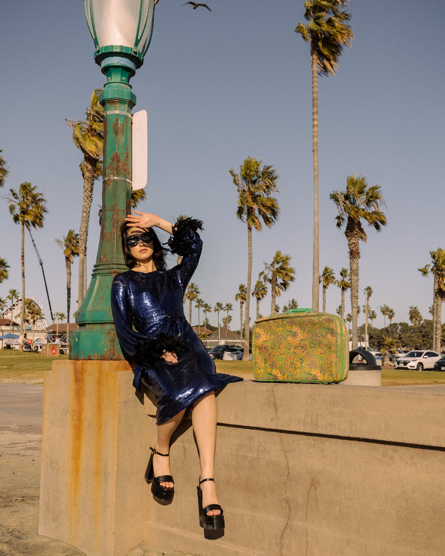Nightfall Sequin Raglan Dress