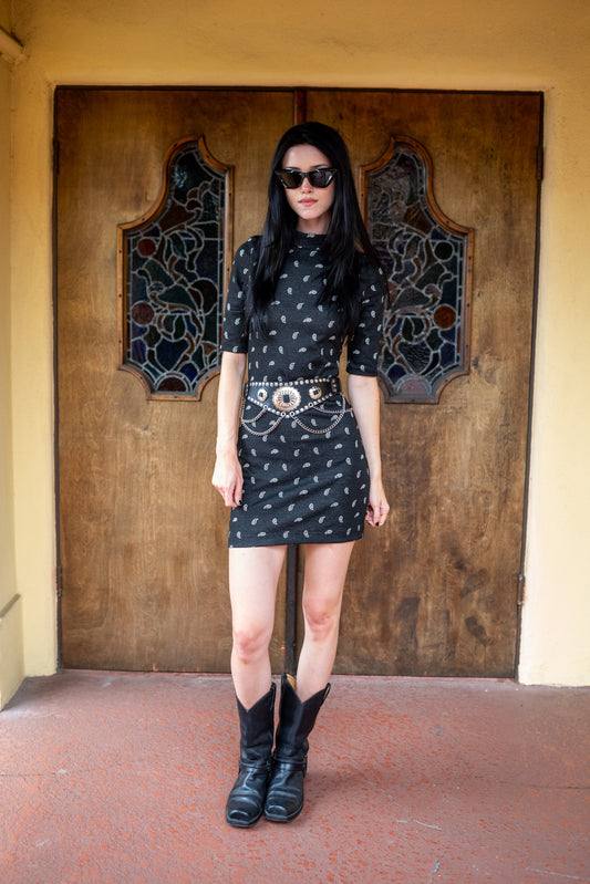 Paisley Villain Mockneck Mini Dress