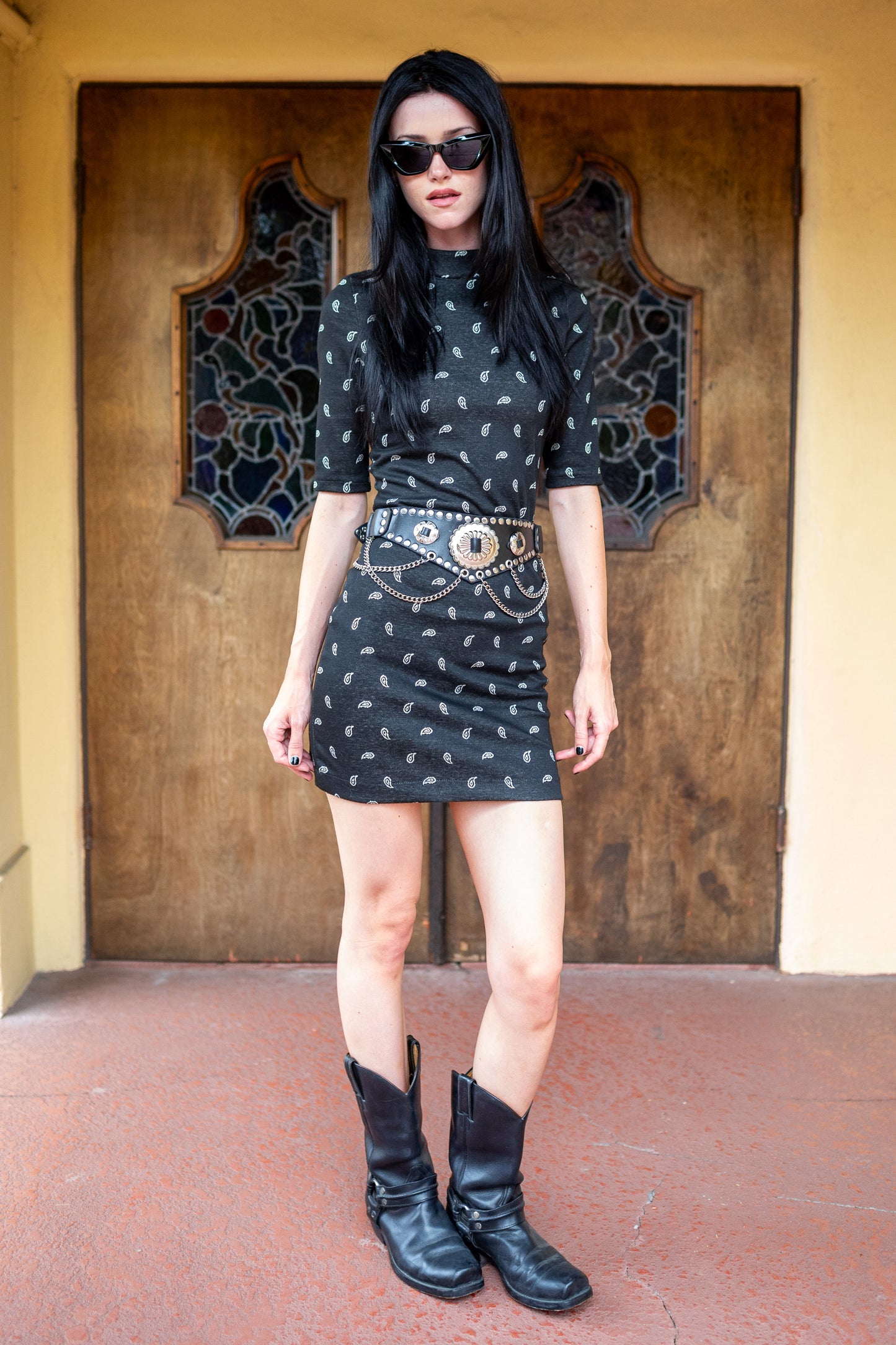 Paisley Villain Mockneck Mini Dress